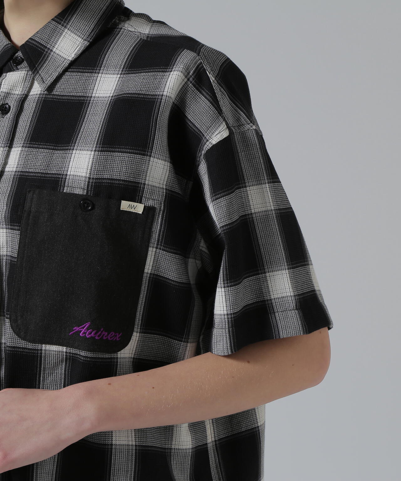 WAFFLE OMBRE CHECK DETACHABLE SHIRTS/ワッフルオンブレチェック デタッチャブルシャツ