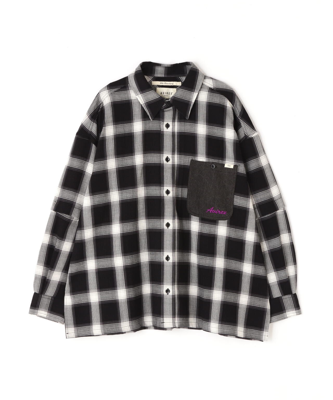 WAFFLE OMBRE CHECK DETACHABLE SHIRTS/ワッフルオンブレチェック デタッチャブルシャツ