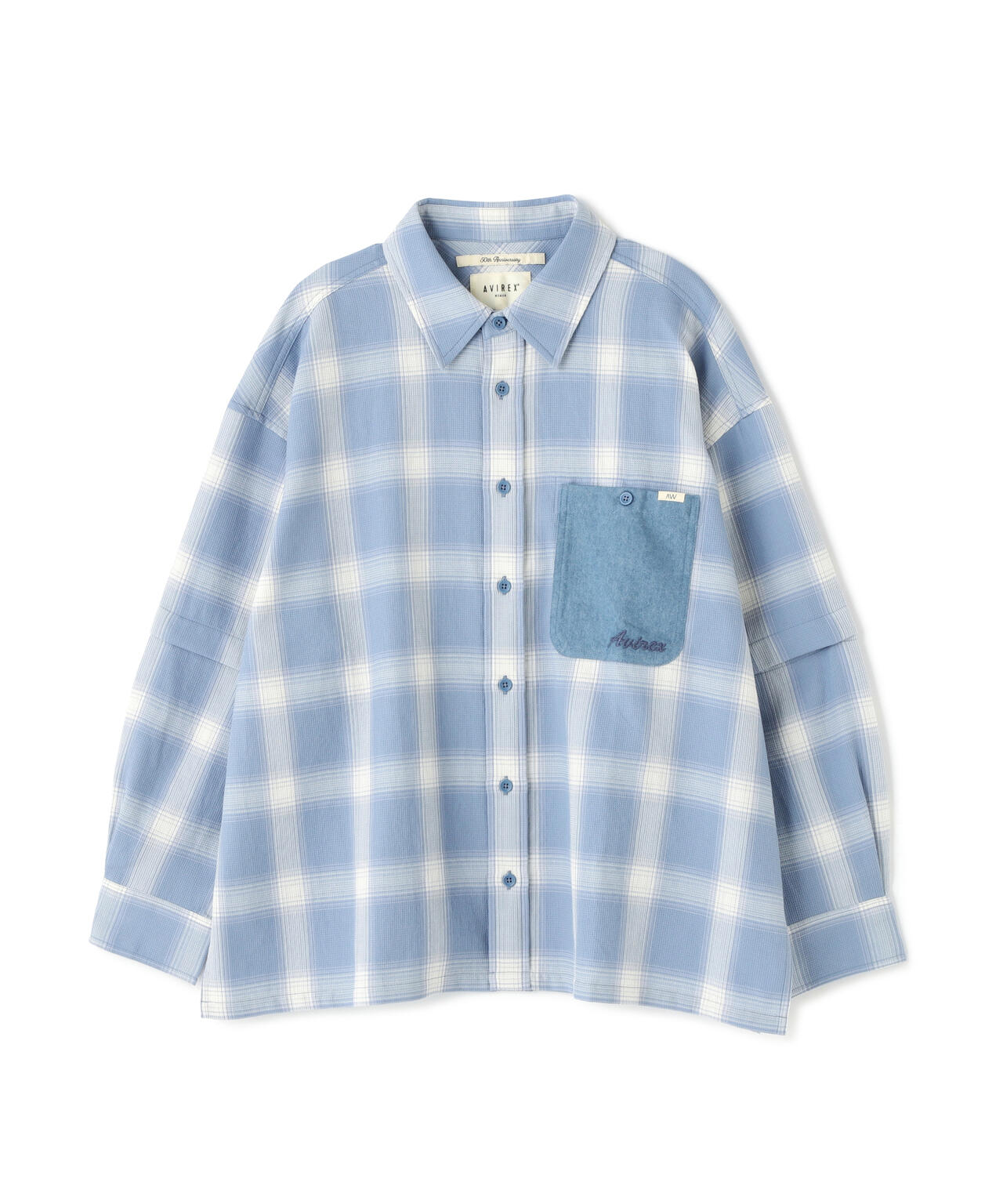 WAFFLE OMBRE CHECK DETACHABLE SHIRTS/ワッフルオンブレチェック デタッチャブルシャツ