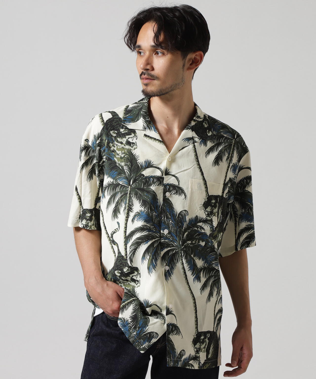ALOHA SHIRT "TIGER & PALM TREE" / アロハシャツ "タイガー& パームツリー" / AVIREX