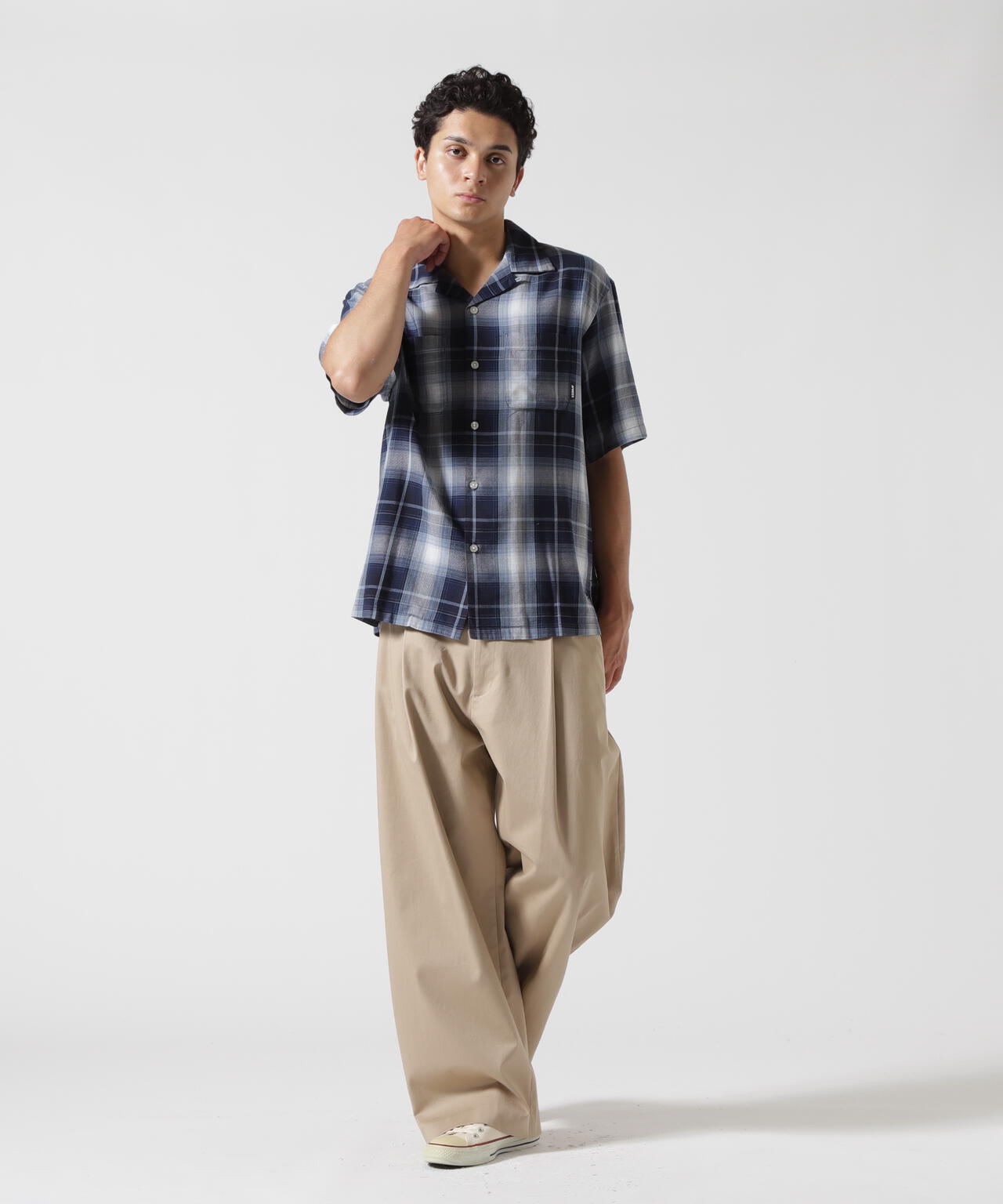 ONE POINT OMBRE CHECK SHIRT / 半袖 ワンポイント オンブレチェックシャツ / AVIREX / アヴィレックス