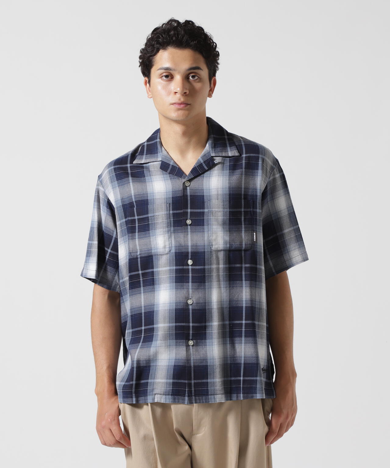 ONE POINT OMBRE CHECK SHIRT / 半袖 ワンポイント オンブレチェックシャツ / AVIREX / アヴィレックス