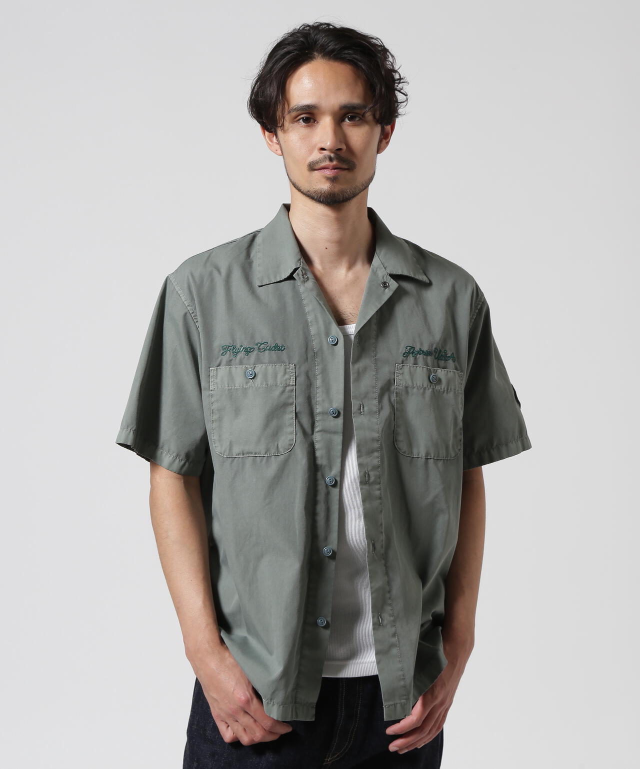 FADED WORK SHIRT "USAFA" / フェイド 半袖ワークシャツ / AVIREX / アヴィレックス