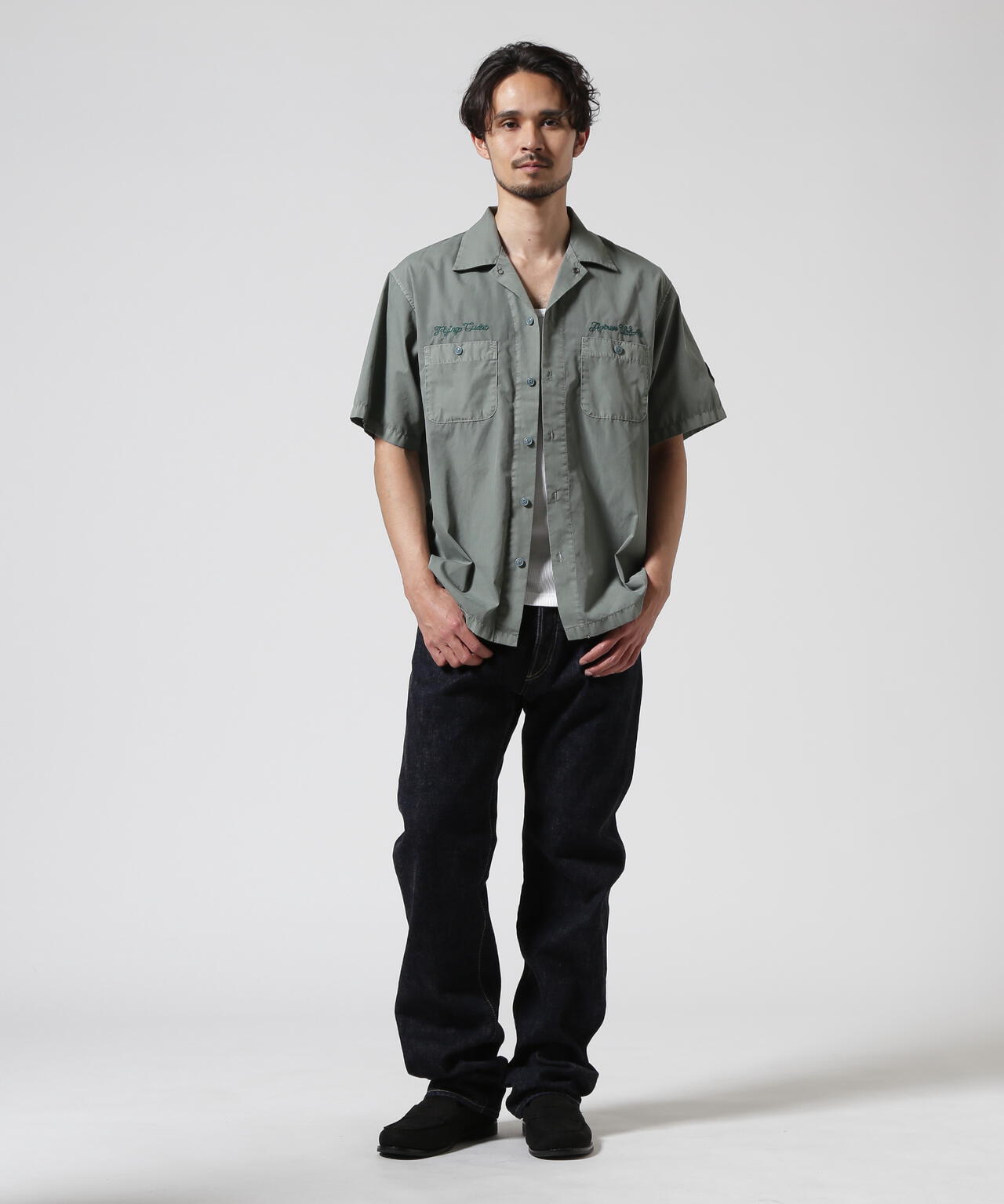 FADED WORK SHIRT "USAFA" / フェイド 半袖ワークシャツ / AVIREX / アヴィレックス