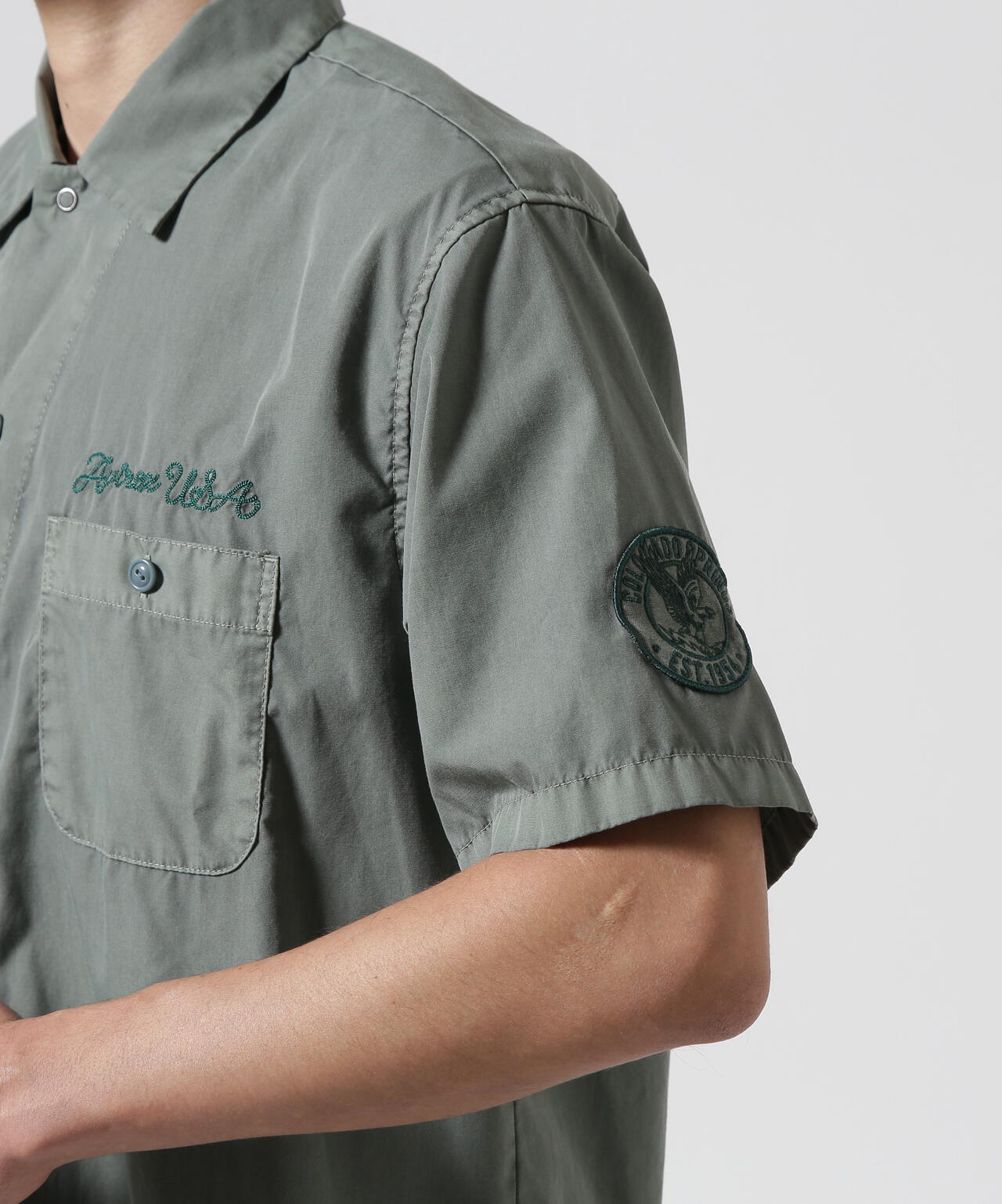 FADED WORK SHIRT "USAFA" / フェイド 半袖ワークシャツ / AVIREX / アヴィレックス