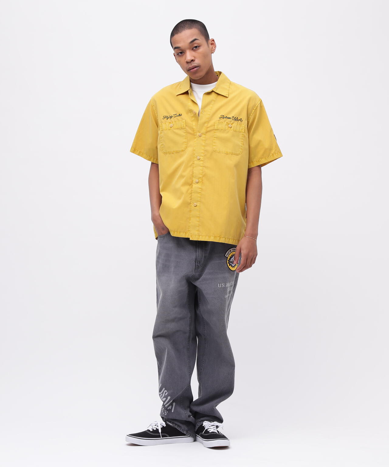 FADED WORK SHIRT "USAFA" / フェイド 半袖ワークシャツ / AVIREX / アヴィレックス