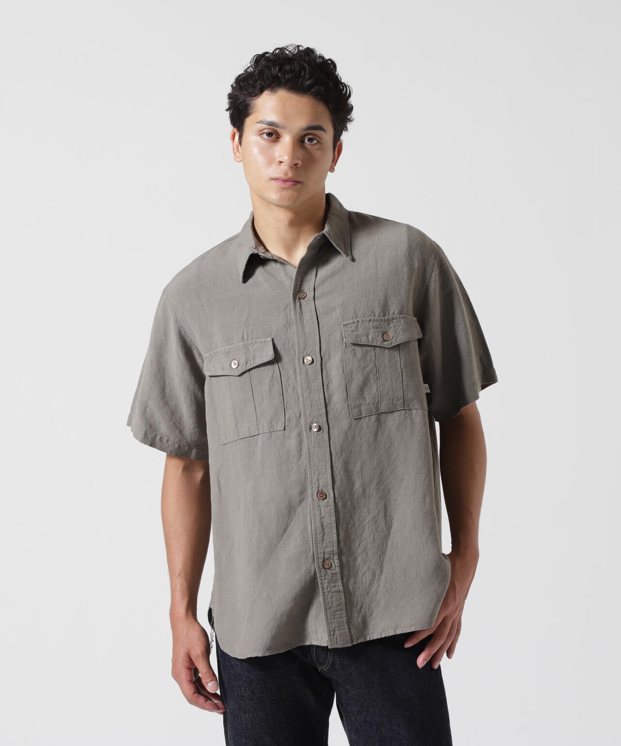 《TFQP by HANDROOM》UTILITY SHORTSLEEVE SHIRT FLAT BLACK / 半袖シャツ