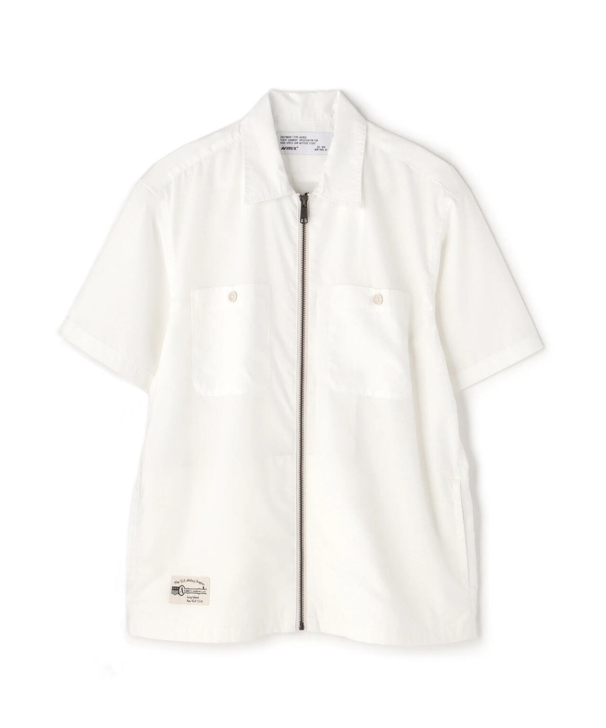 《WEB&DEPOT限定》ZIP UP WORK SHIRT "25" / ジップアップ ワーク半袖シャツ / AVIREX