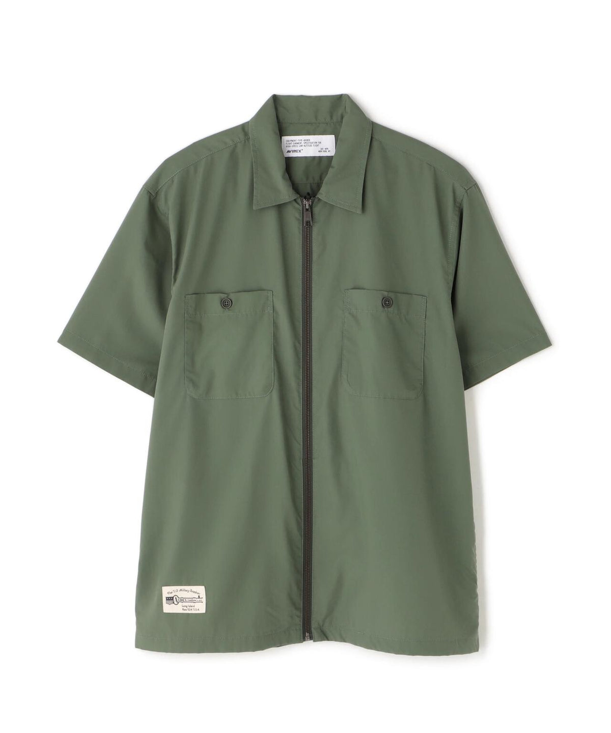 《WEB&DEPOT限定》ZIP UP WORK SHIRT "25" / ジップアップ ワーク半袖シャツ / AVIREX