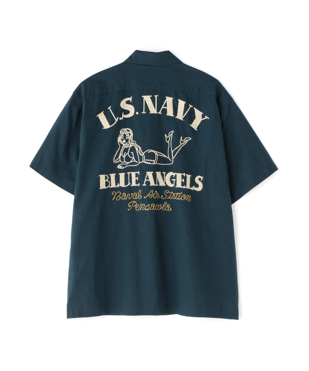 《WEB&DEPOT限定》COTTON LINEN SHIRT "BLUE ANGELS" / コットンリネンシャツ ブルーエンジェルス