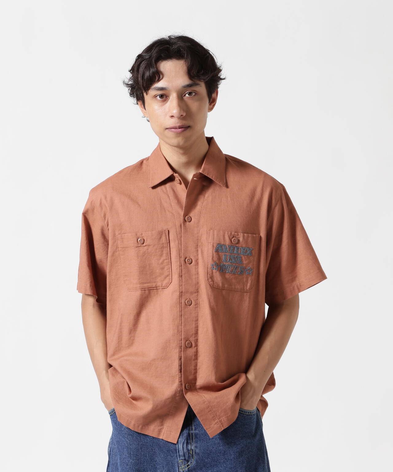 《WEB&DEPOT限定》COTTON LINEN SHIRT "BLUE ANGELS" / コットンリネンシャツ ブルーエンジェルス