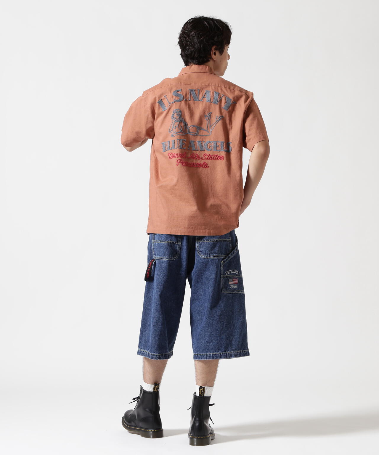 《WEB&DEPOT限定》COTTON LINEN SHIRT "BLUE ANGELS" / コットンリネンシャツ ブルーエンジェルス