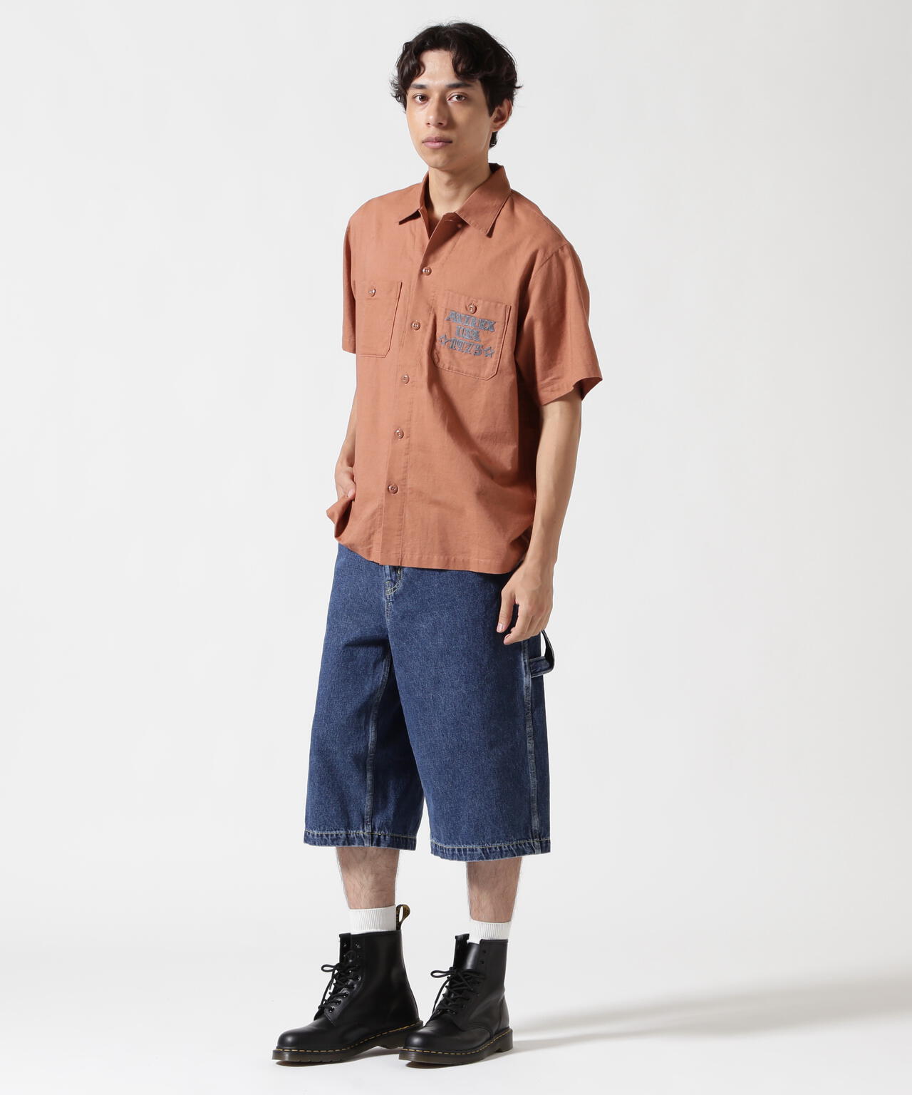 《WEB&DEPOT限定》COTTON LINEN SHIRT "BLUE ANGELS" / コットンリネンシャツ ブルーエンジェルス