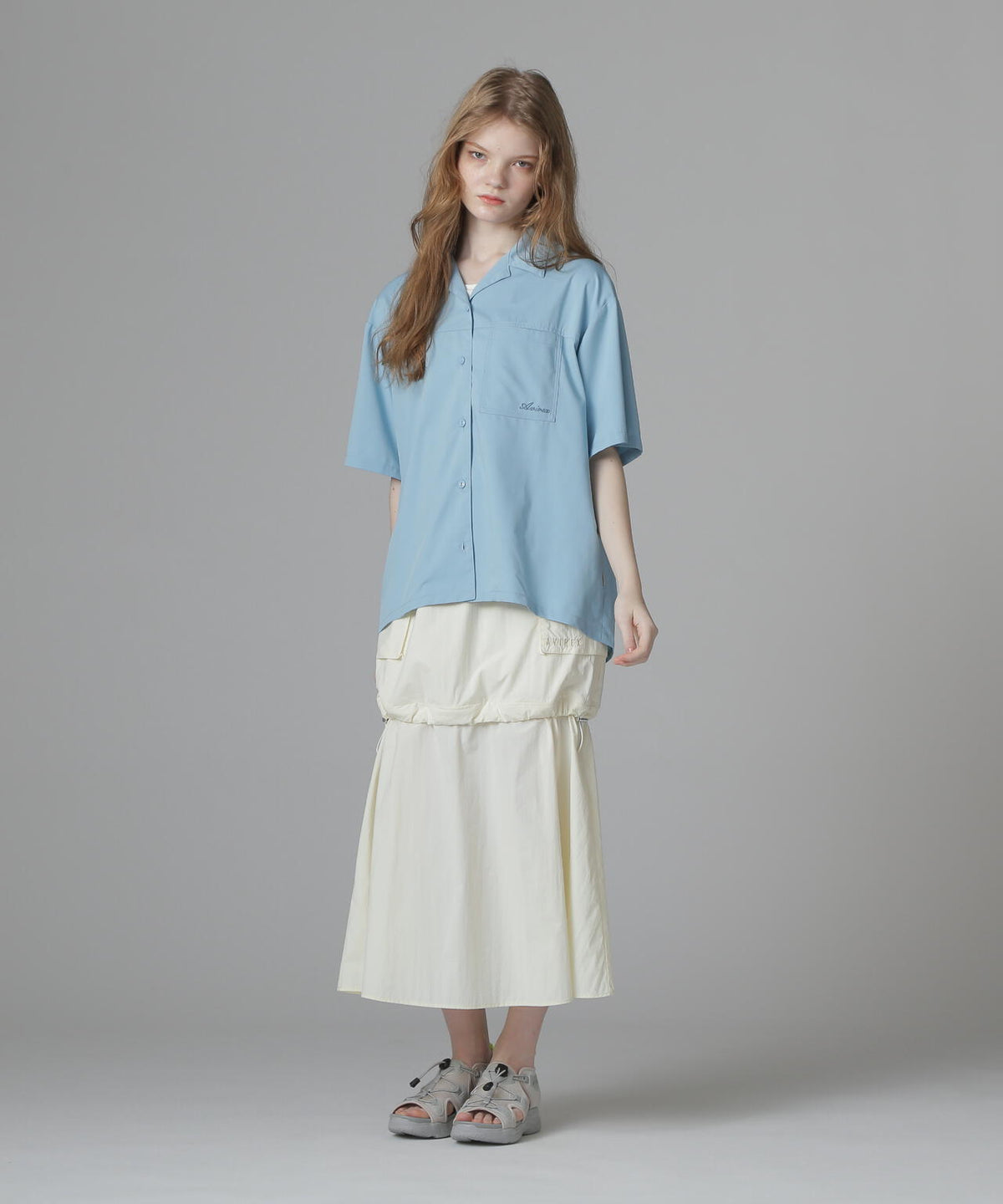 《直営店限定》WOMEN'S BACK RIBBON TENCEL SHIRTS/バックリボン テンセルシャツ