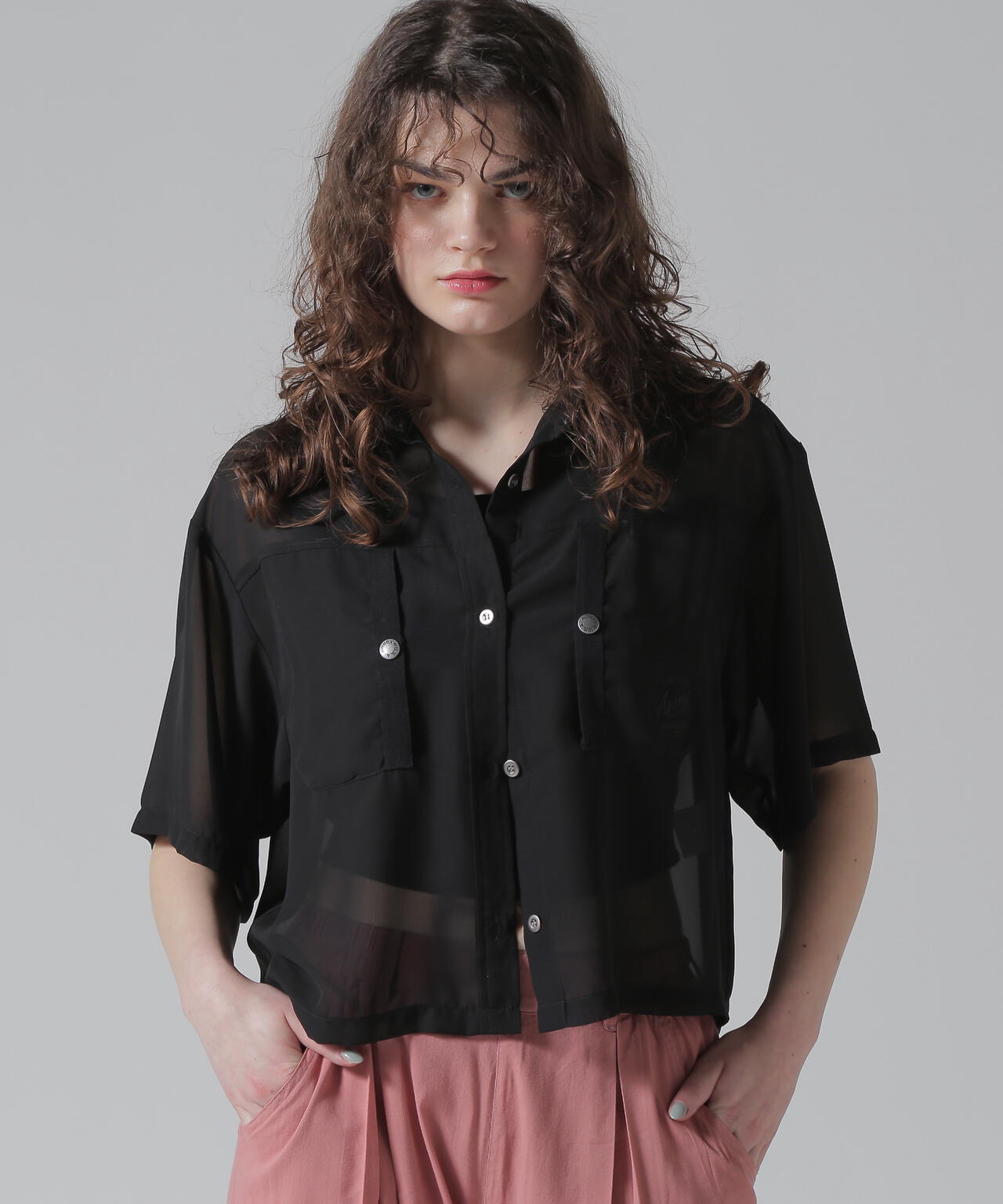 《WOMAN/直営店限定》EMBROIDERY SHEER SHIRT/刺繍シアーシャツ