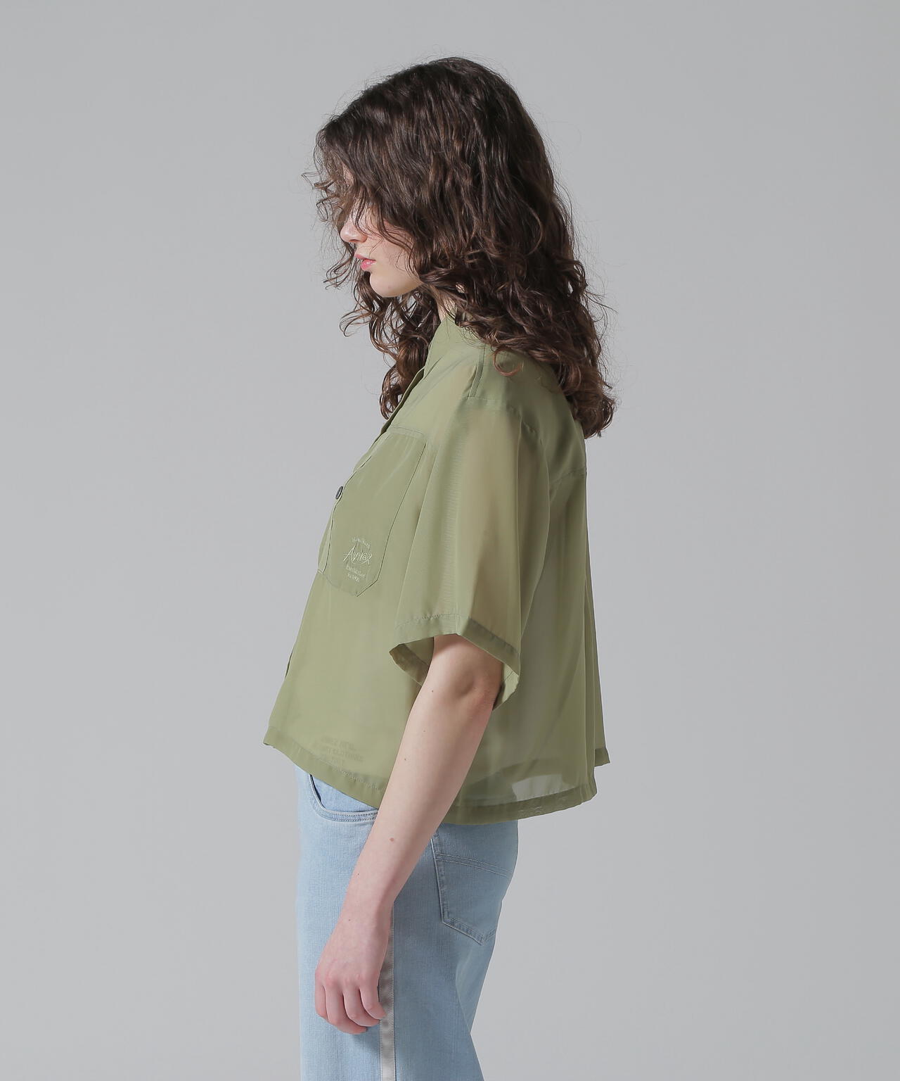《WOMAN/直営店限定》EMBROIDERY SHEER SHIRT/刺繍シアーシャツ