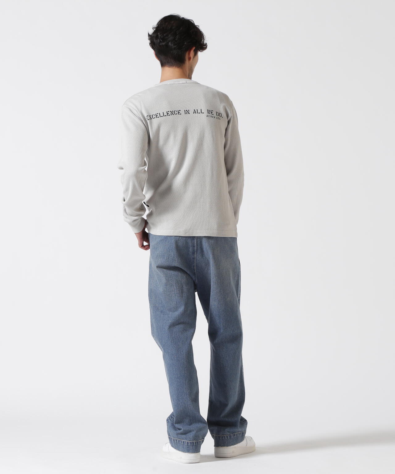 FADE WASH HONEYCOMB WAFFLE T-SHIRT / フェイドウォッシュ ハニカムワッフル 長袖Tシャツ