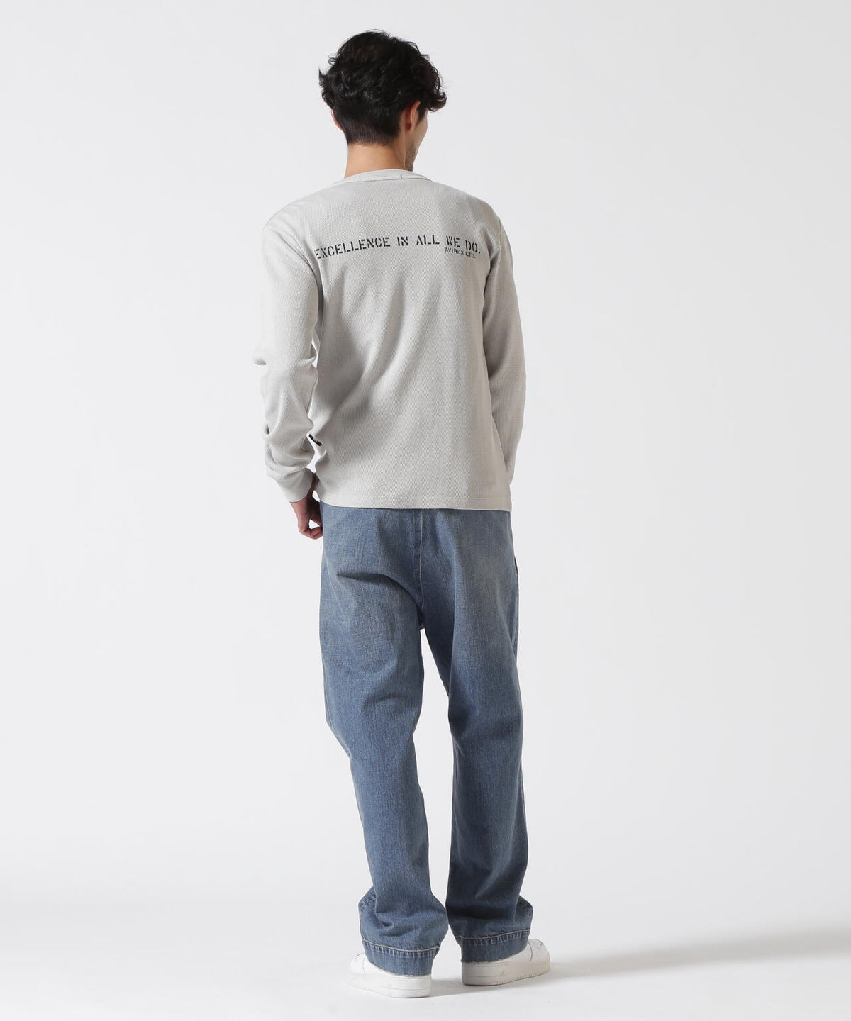 FADE WASH HONEYCOMB WAFFLE T-SHIRT / フェイドウォッシュ ハニカムワッフル 長袖Tシャツ