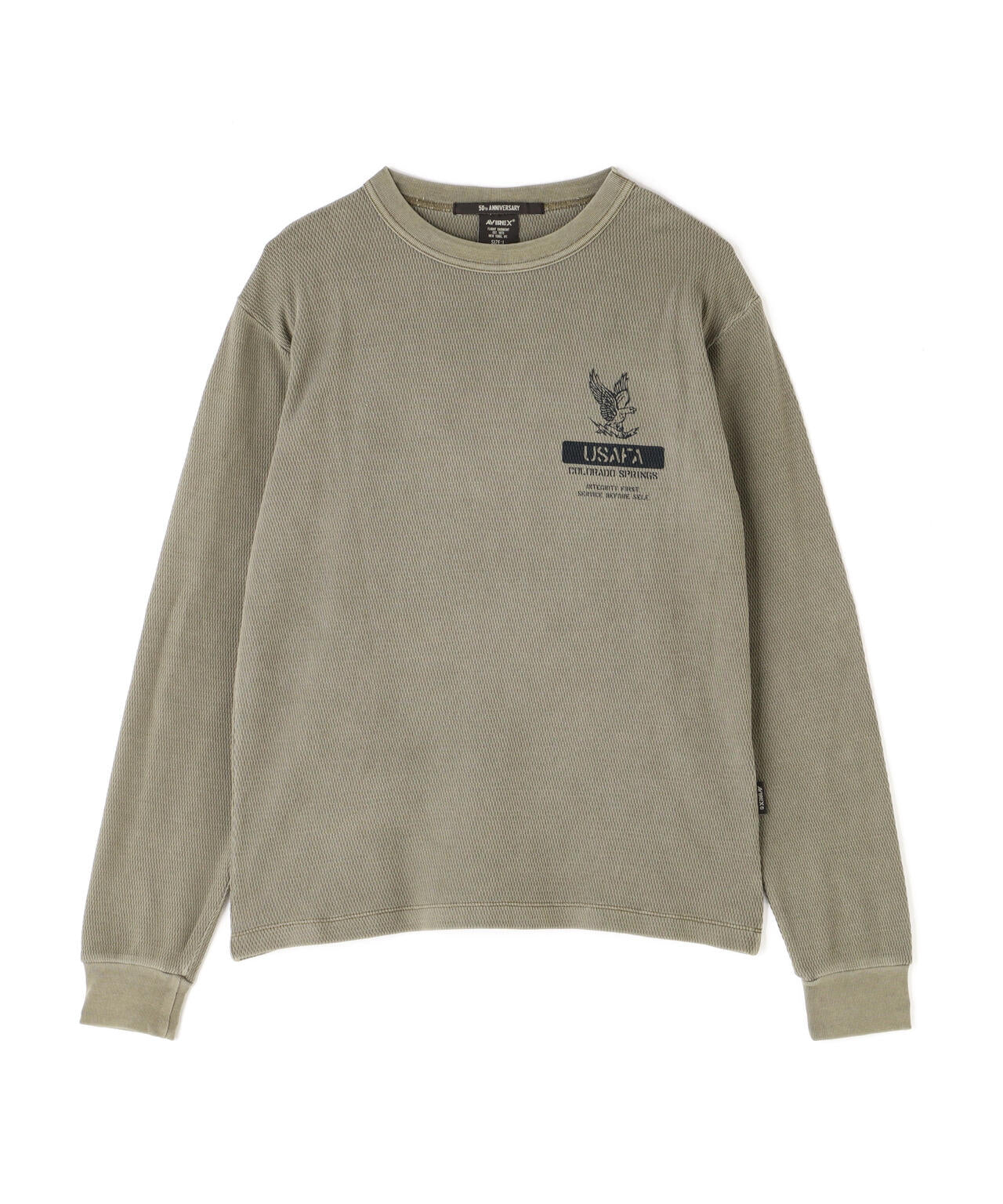 FADE WASH HONEYCOMB WAFFLE T-SHIRT / フェイドウォッシュ ハニカムワッフル 長袖Tシャツ