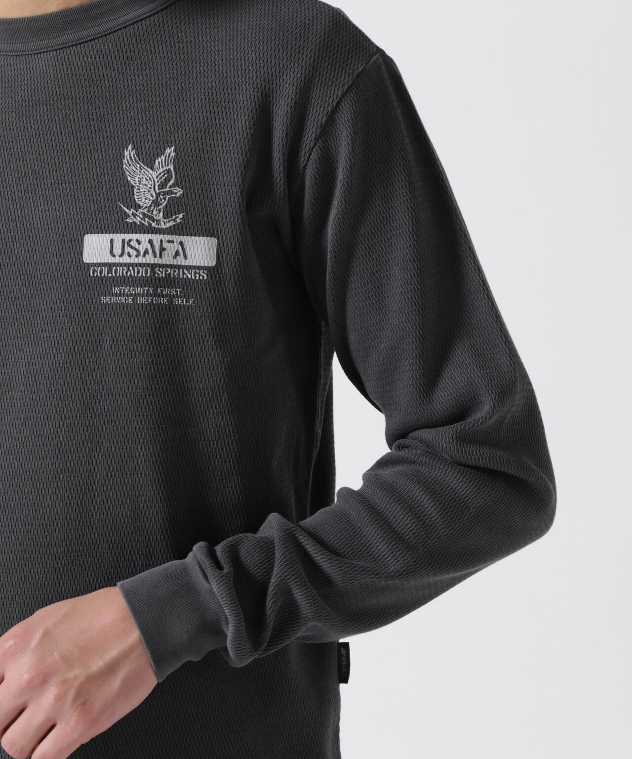 FADE WASH HONEYCOMB WAFFLE T-SHIRT / フェイドウォッシュ ハニカムワッフル 長袖Tシャツ