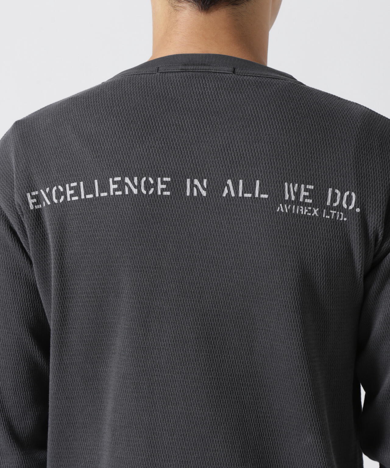 FADE WASH HONEYCOMB WAFFLE T-SHIRT / フェイドウォッシュ ハニカムワッフル 長袖Tシャツ