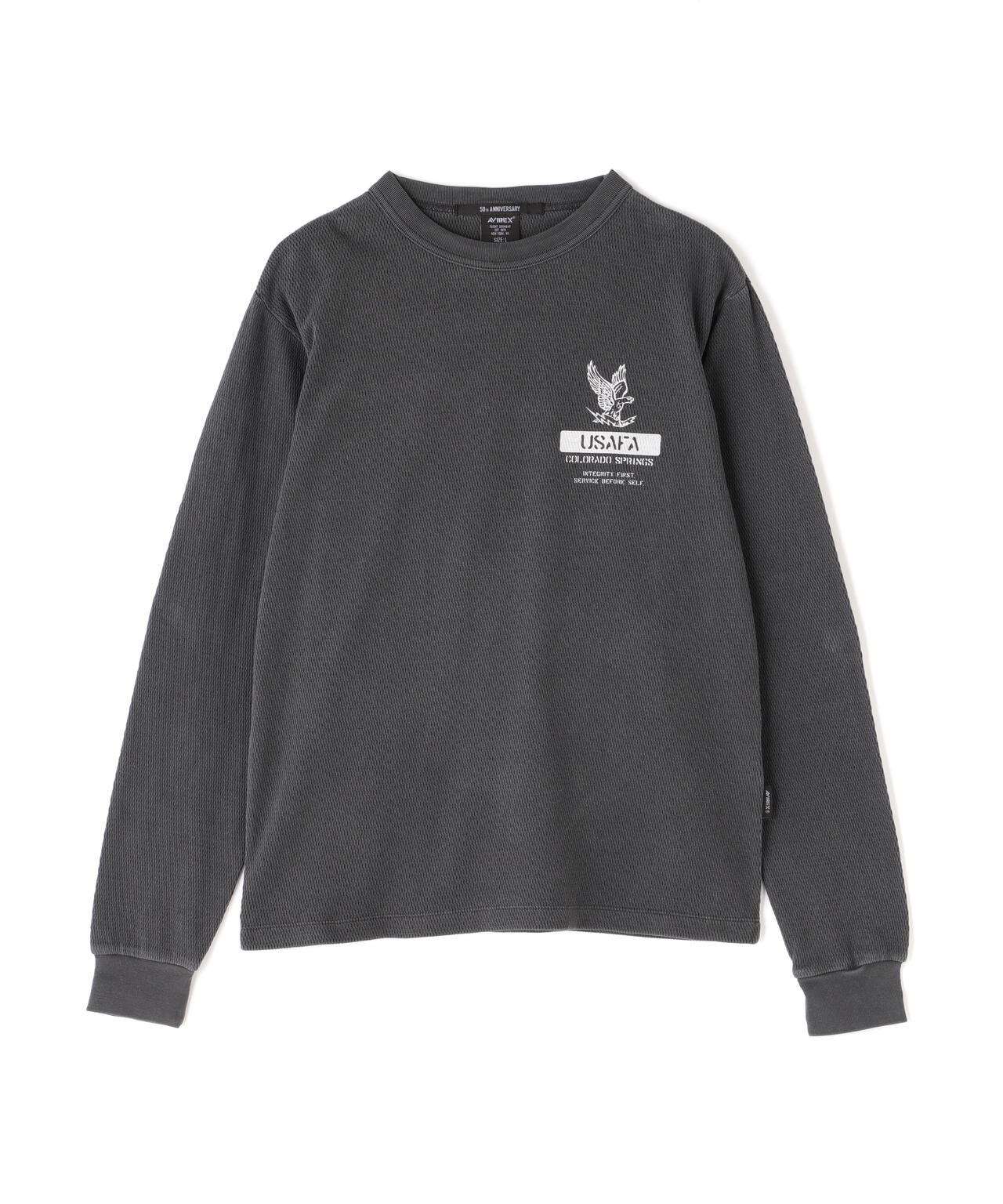 FADE WASH HONEYCOMB WAFFLE T-SHIRT / フェイドウォッシュ ハニカムワッフル 長袖Tシャツ