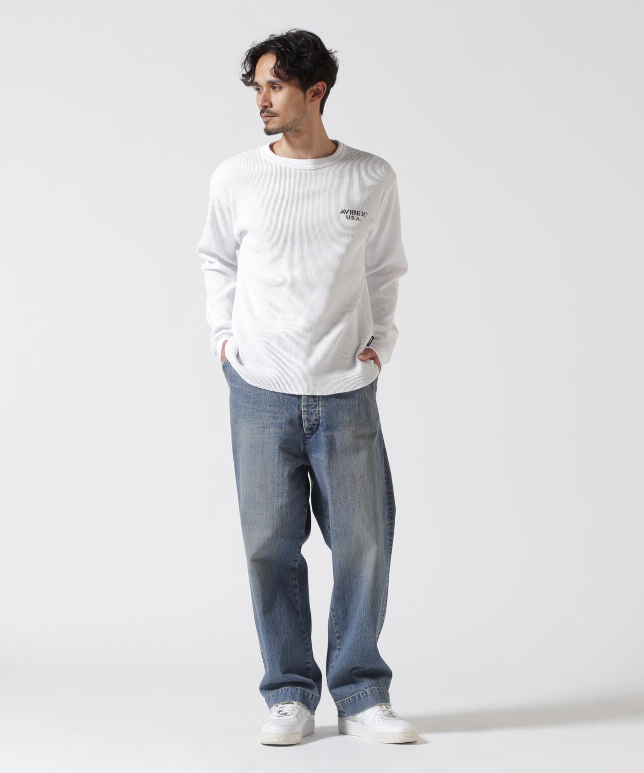 MINI WAFFLE T-SHIRT / ミニワッフル 長袖Tシャツ / AVIREX / アヴィレックス