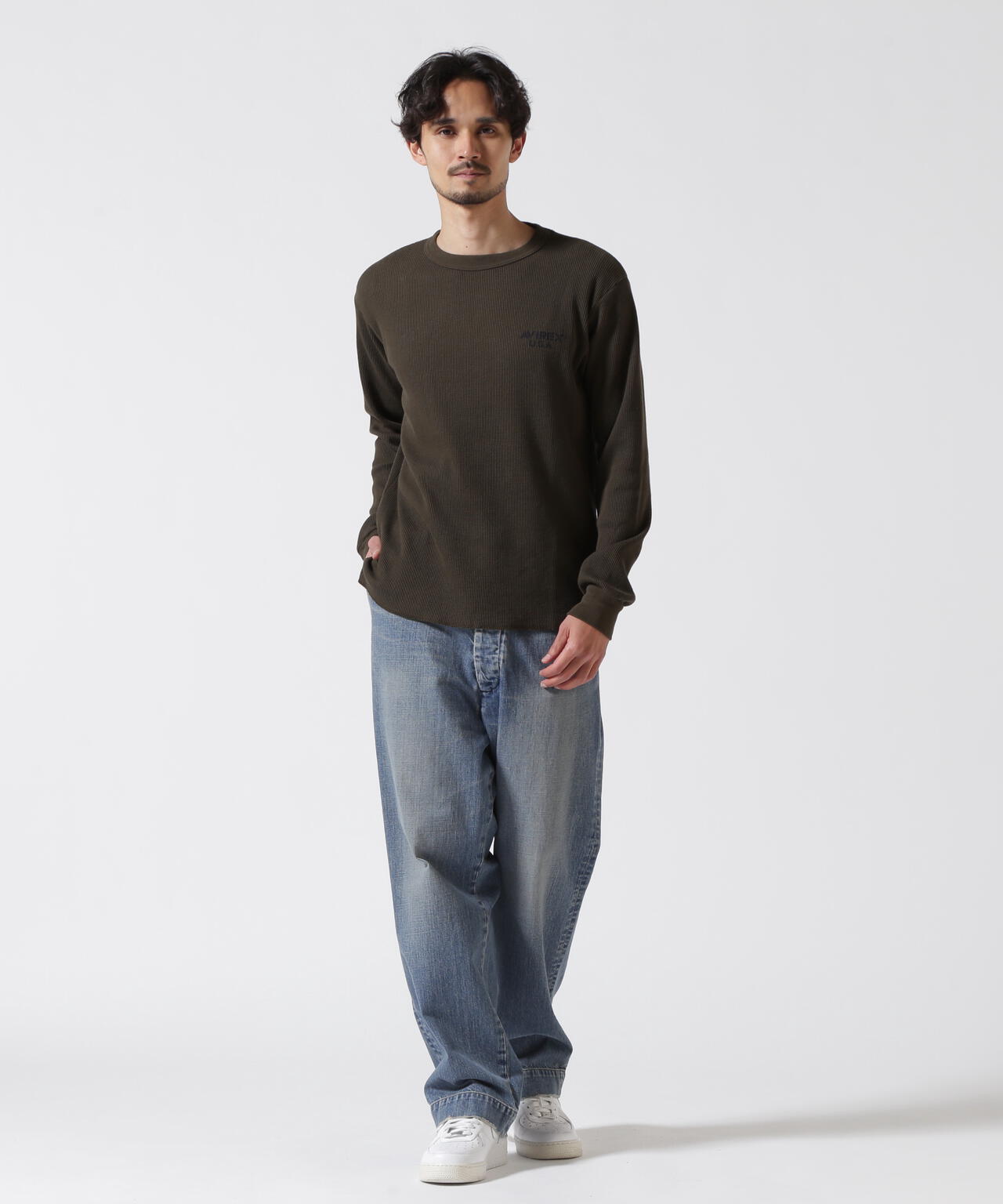 MINI WAFFLE T-SHIRT / ミニワッフル 長袖Tシャツ / AVIREX / アヴィレックス