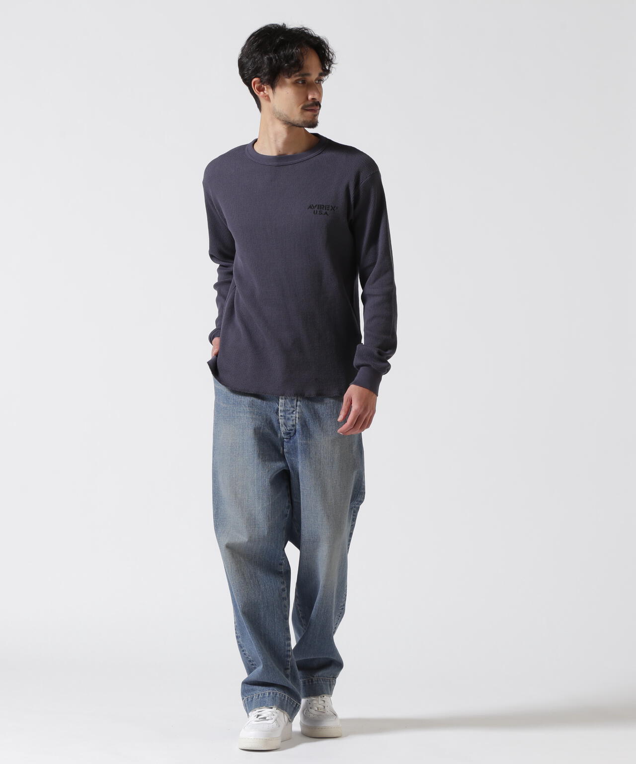 MINI WAFFLE T-SHIRT / ミニワッフル 長袖Tシャツ / AVIREX / アヴィレックス