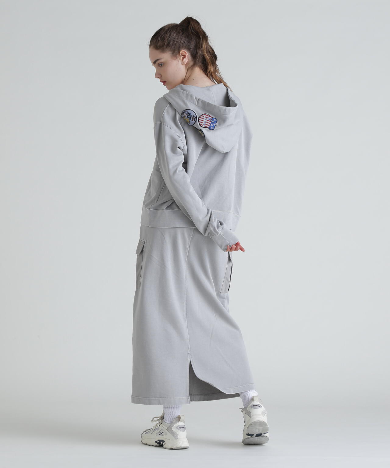 FADE WASH CADET PATCH H/Z HOOD/フェイドウォッシュ カデットパッチパーカー