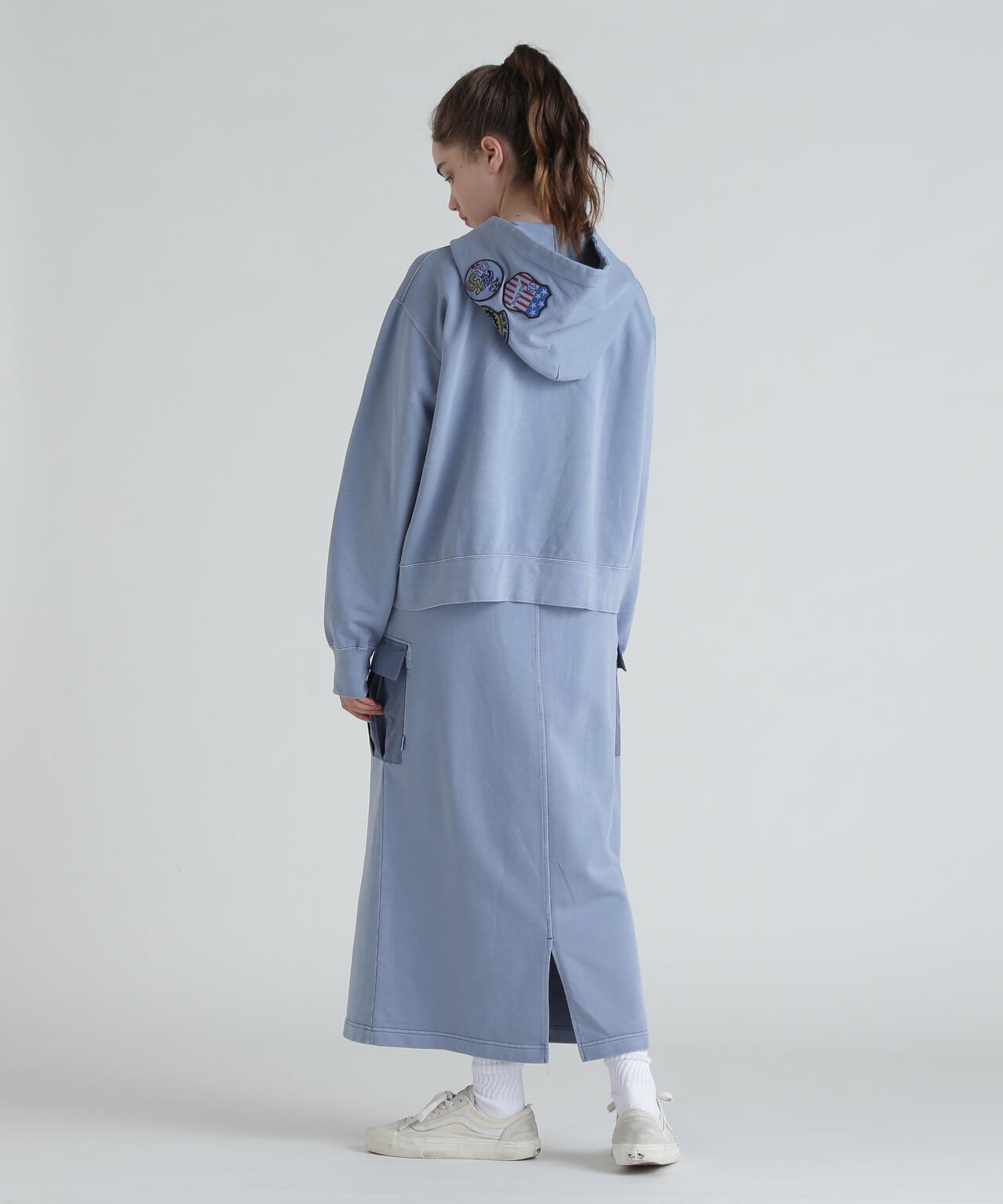 FADE WASH CADET PATCH H/Z HOOD/フェイドウォッシュ カデットパッチパーカー