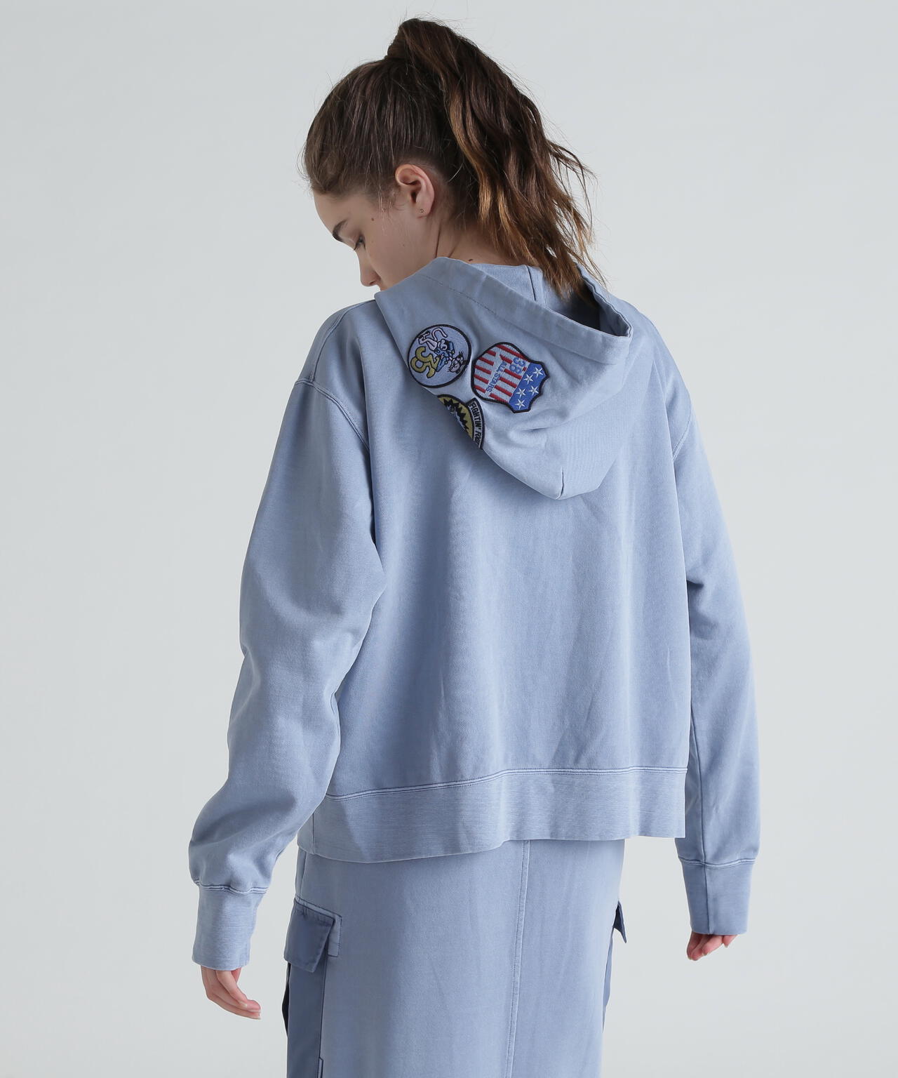 FADE WASH CADET PATCH H/Z HOOD/フェイドウォッシュ カデットパッチパーカー