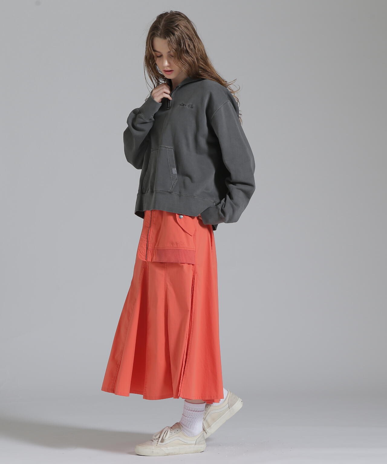 FADE WASH CADET PATCH H/Z HOOD/フェイドウォッシュ カデットパッチパーカー