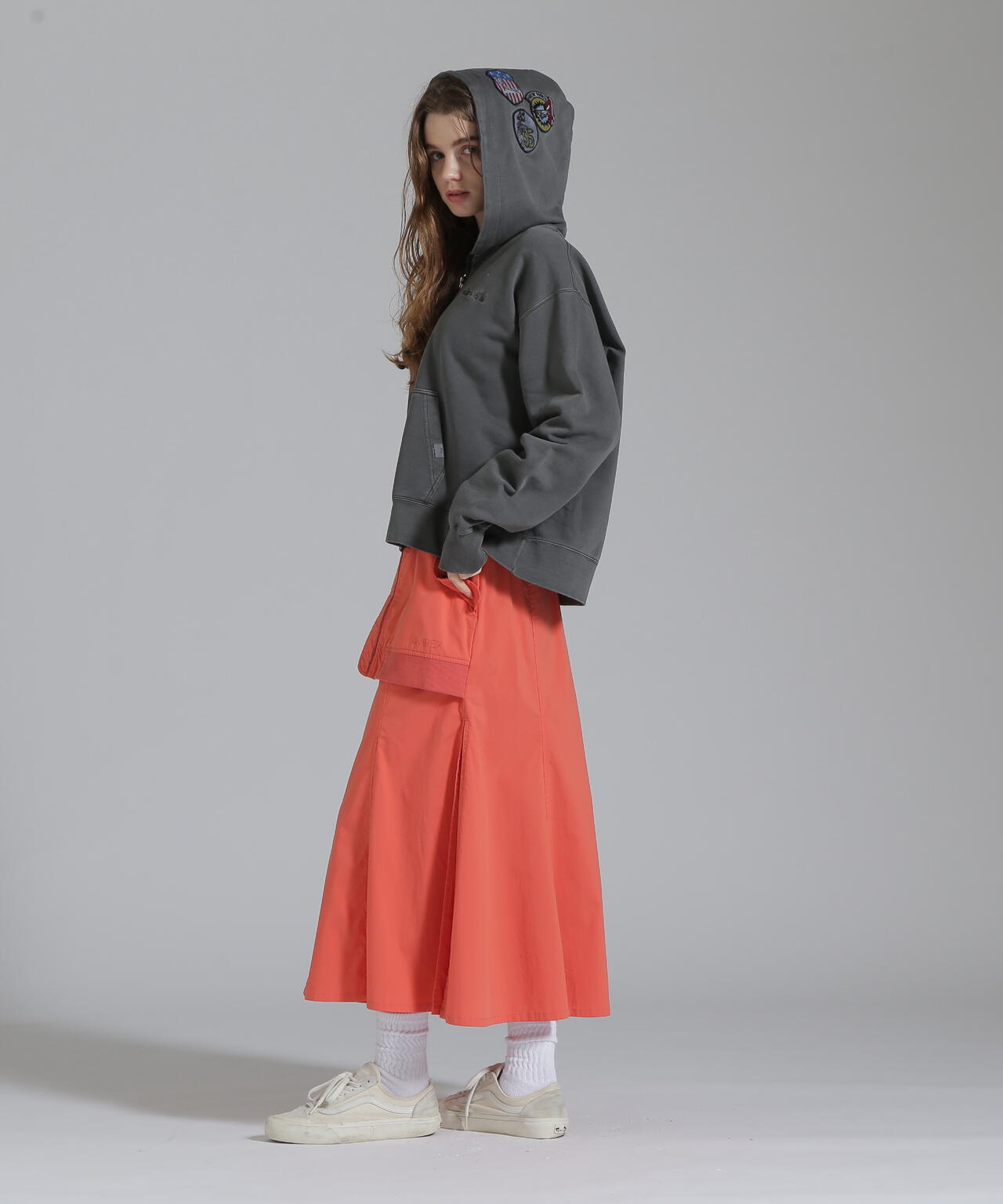 FADE WASH CADET PATCH H/Z HOOD/フェイドウォッシュ カデットパッチパーカー