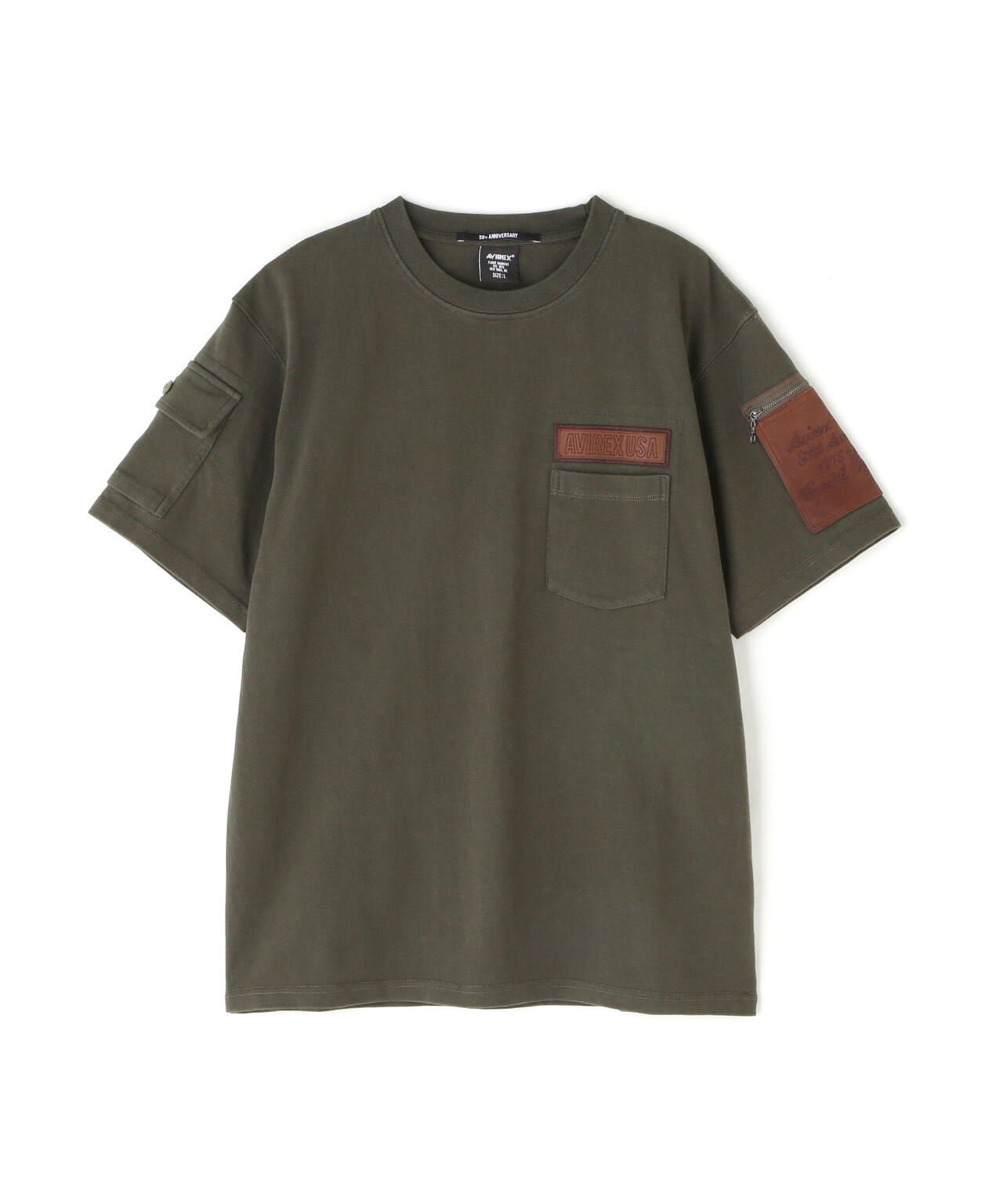 《50th Anniversary》LEATHER PATCHED FATIGUE T-SHIRT / レザー パッチド ファティーグ 半袖