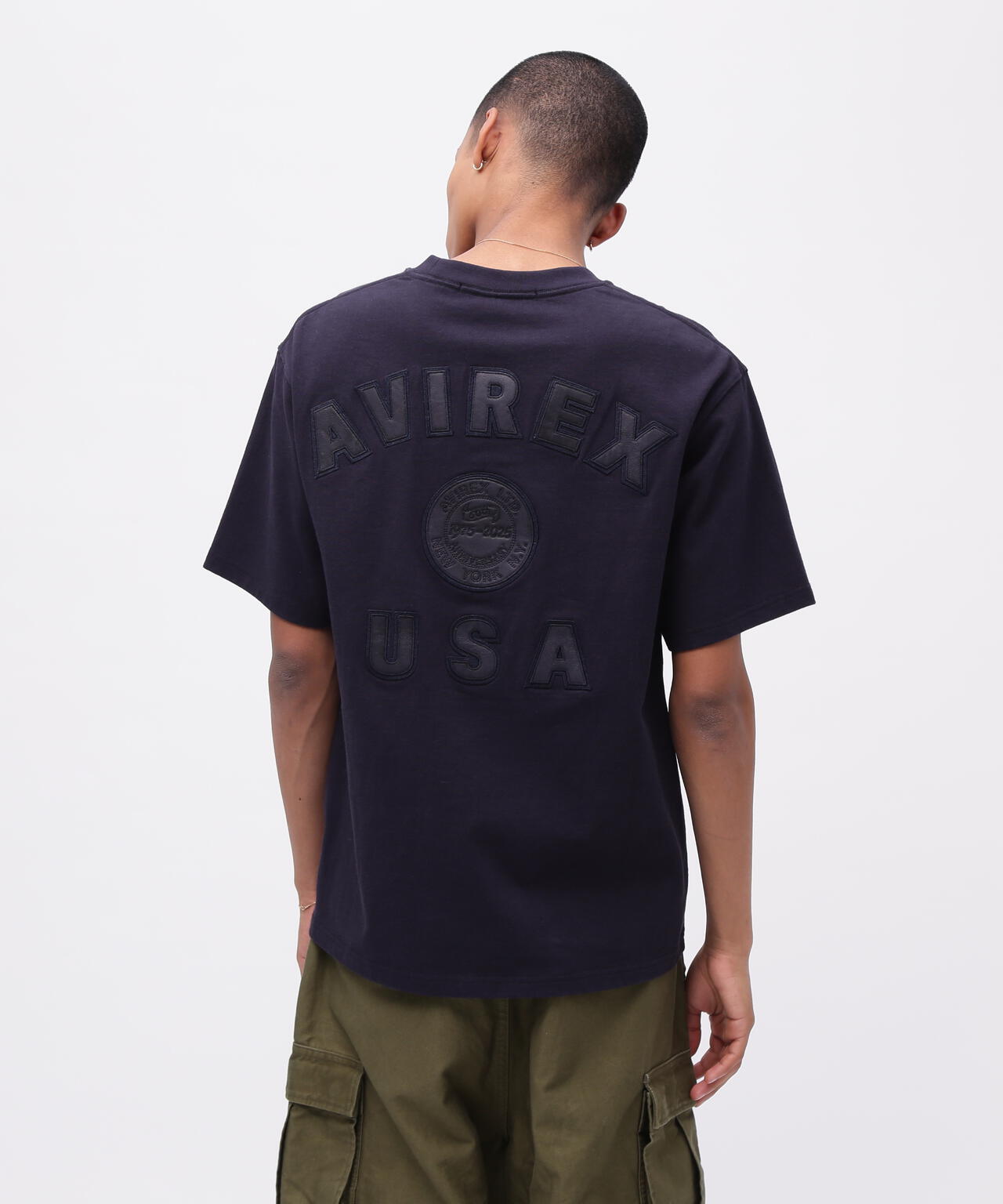《50th Anniversary》LEATHER PATCHED VARSITY T-SHIRT / レザー パッチド バーシティ 半袖T