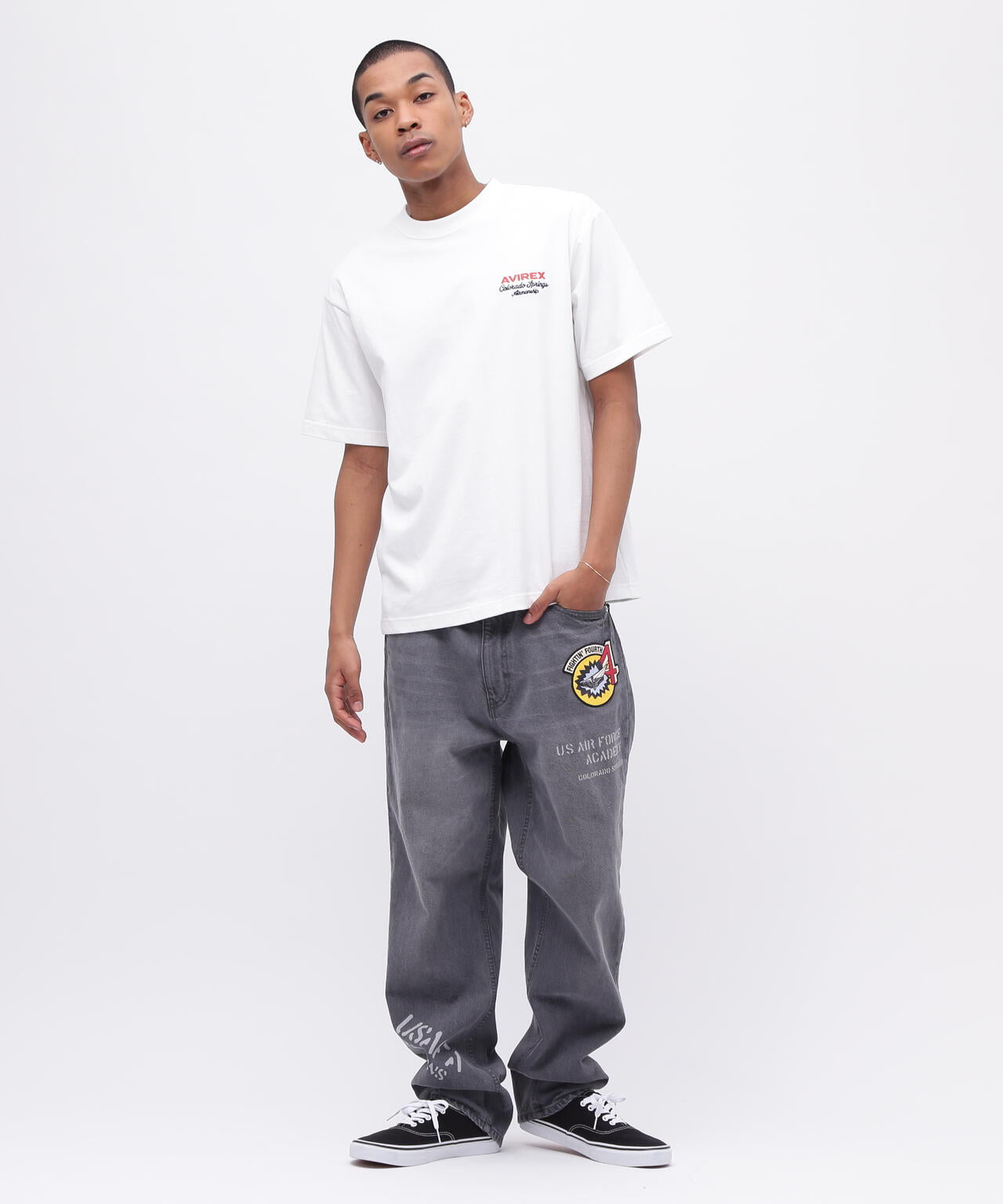 USAFA SQUADRONS EMBROIDERY T-SHIRT / 刺繍 半袖Tシャツ / AVIREX / アヴィレックス