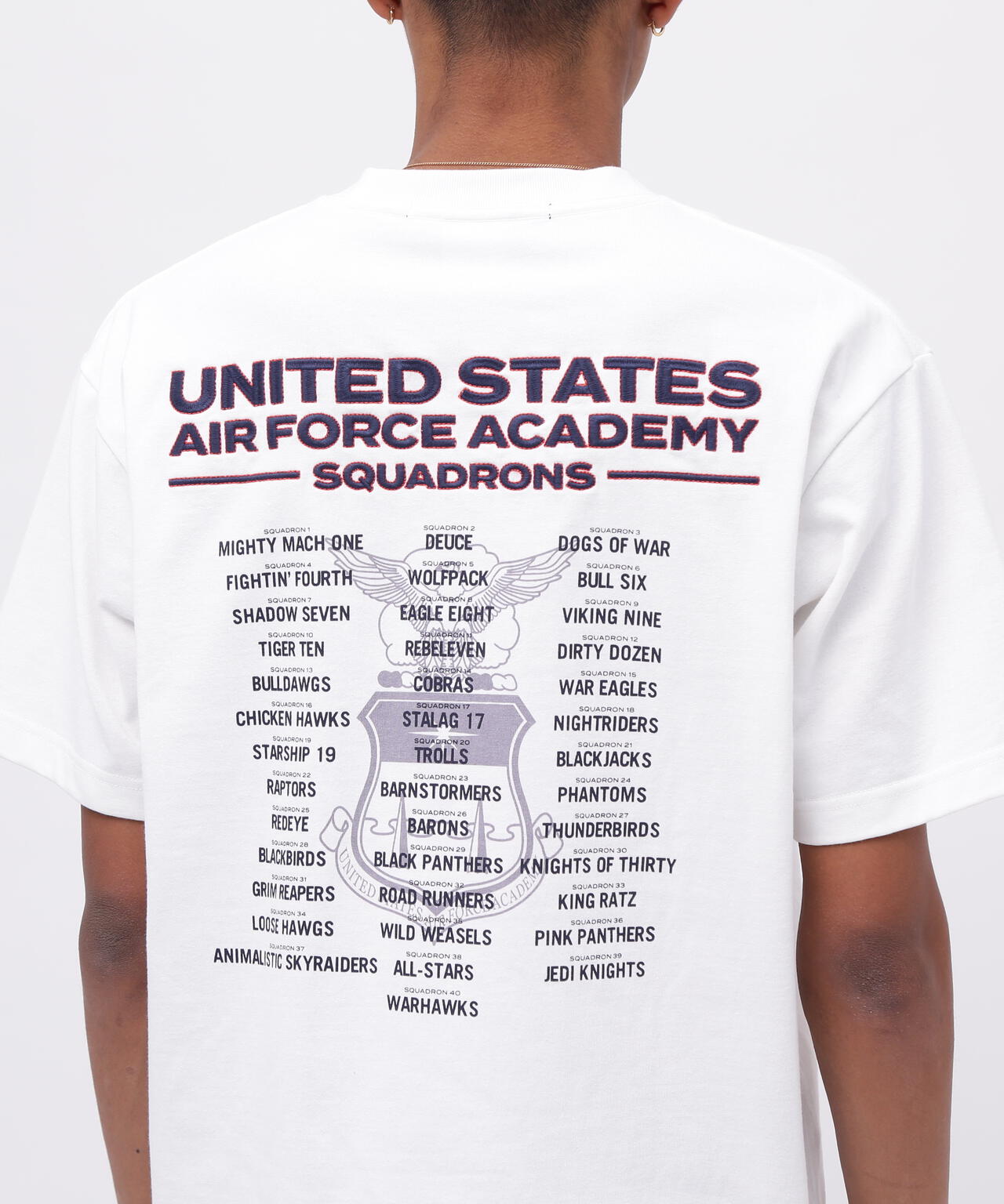 USAFA SQUADRONS EMBROIDERY T-SHIRT / 刺繍 半袖Tシャツ / AVIREX / アヴィレックス