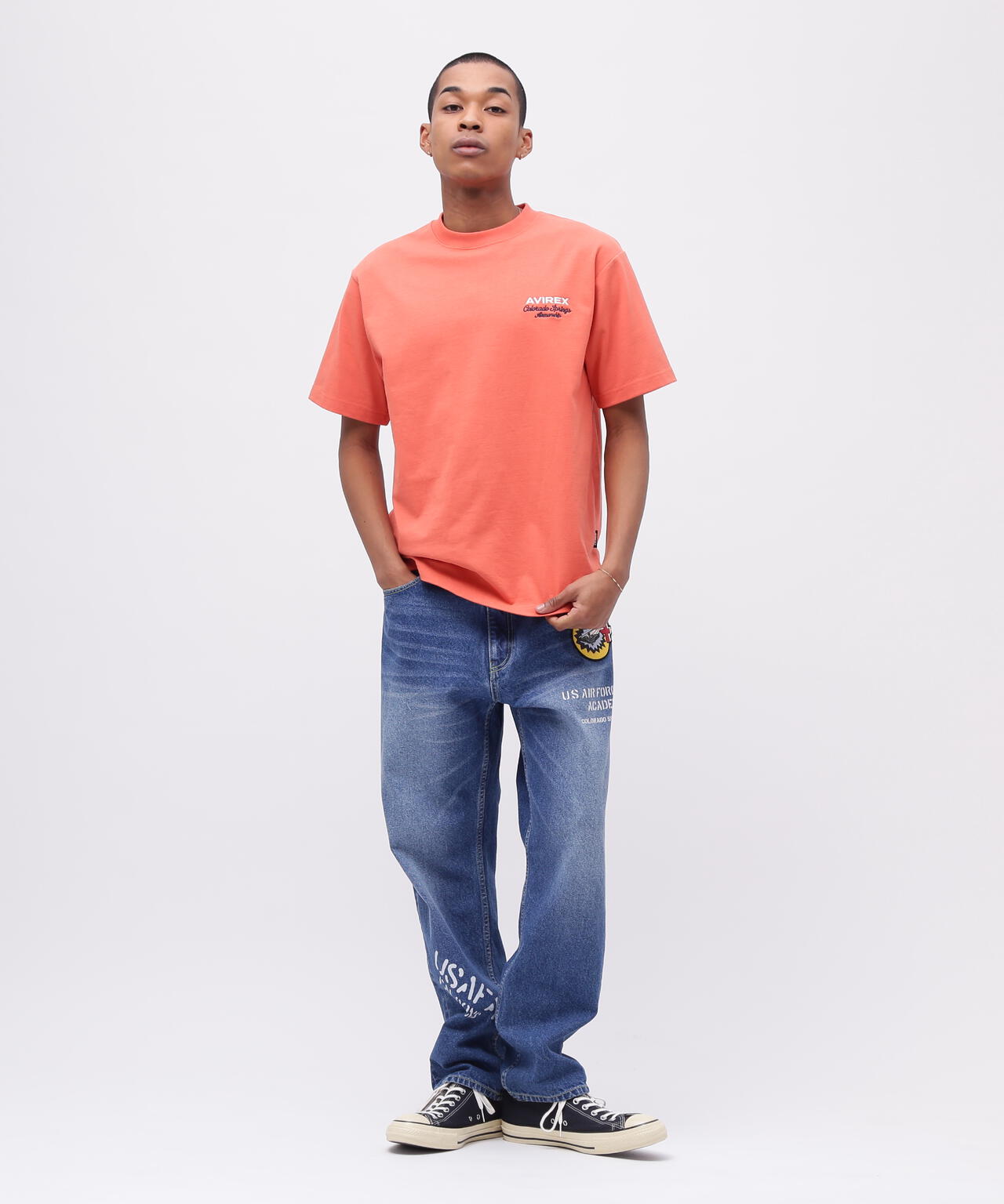 USAFA SQUADRONS EMBROIDERY T-SHIRT / 刺繍 半袖Tシャツ / AVIREX / アヴィレックス