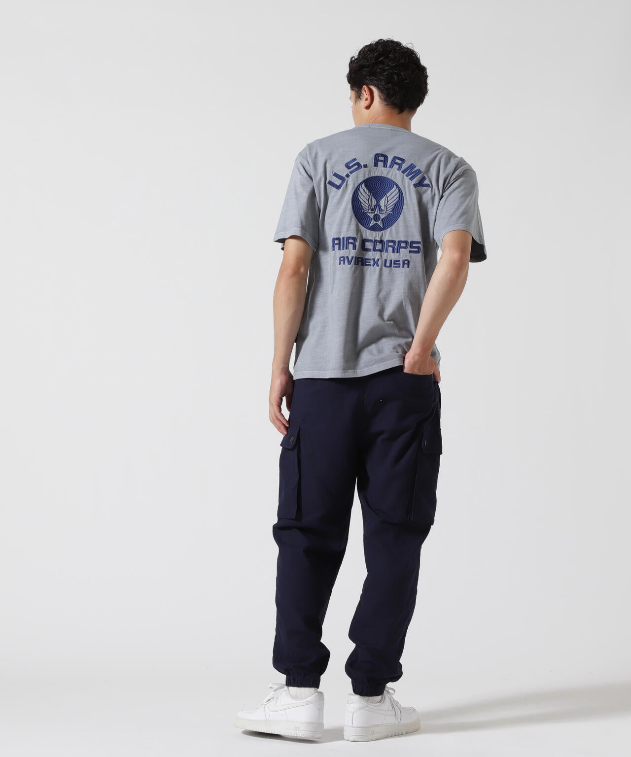 FADE WASH EMBROIDERY T-SHIRT ”U.S.AAC”