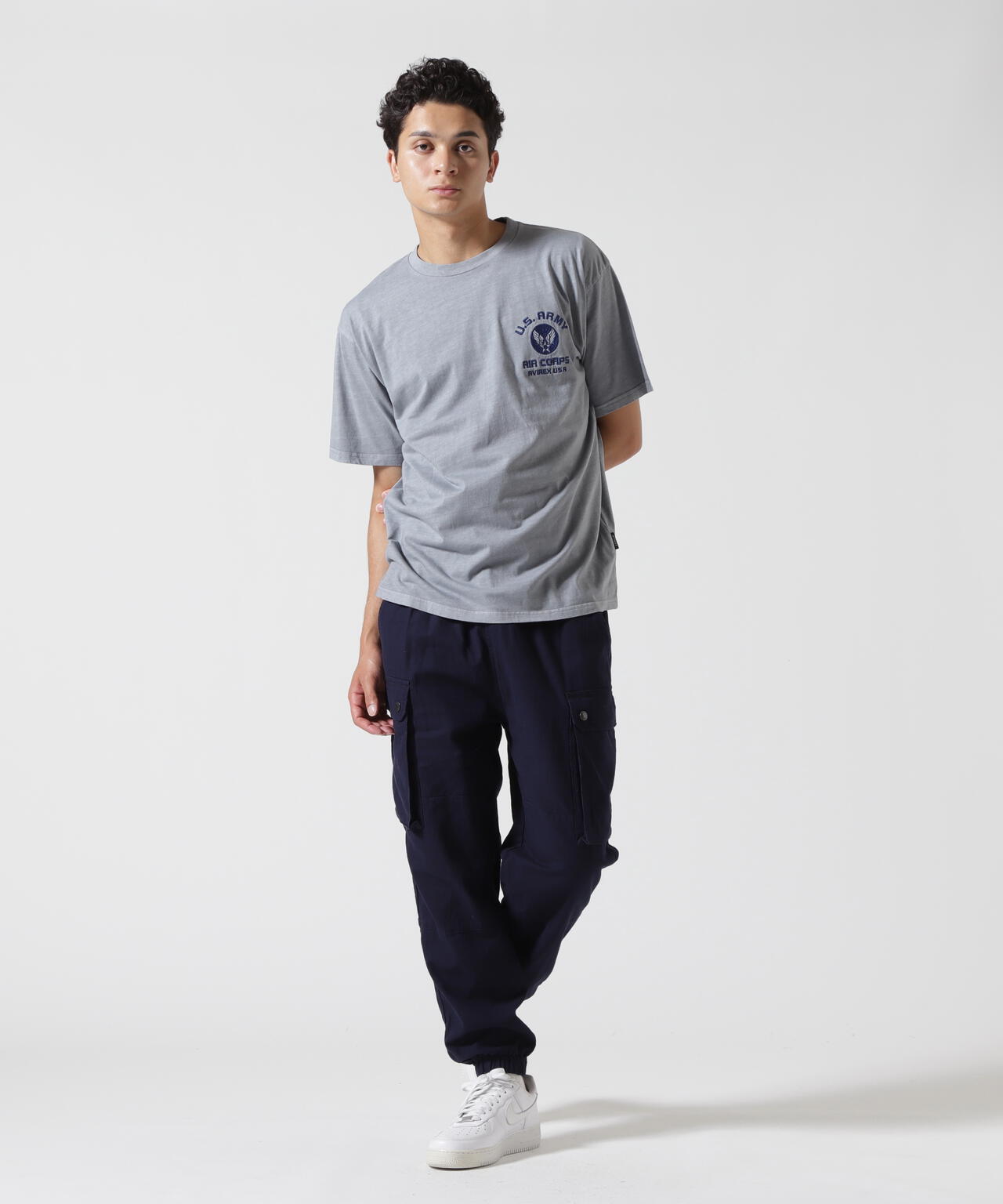 FADE WASH EMBROIDERY T-SHIRT ”U.S.AAC”
