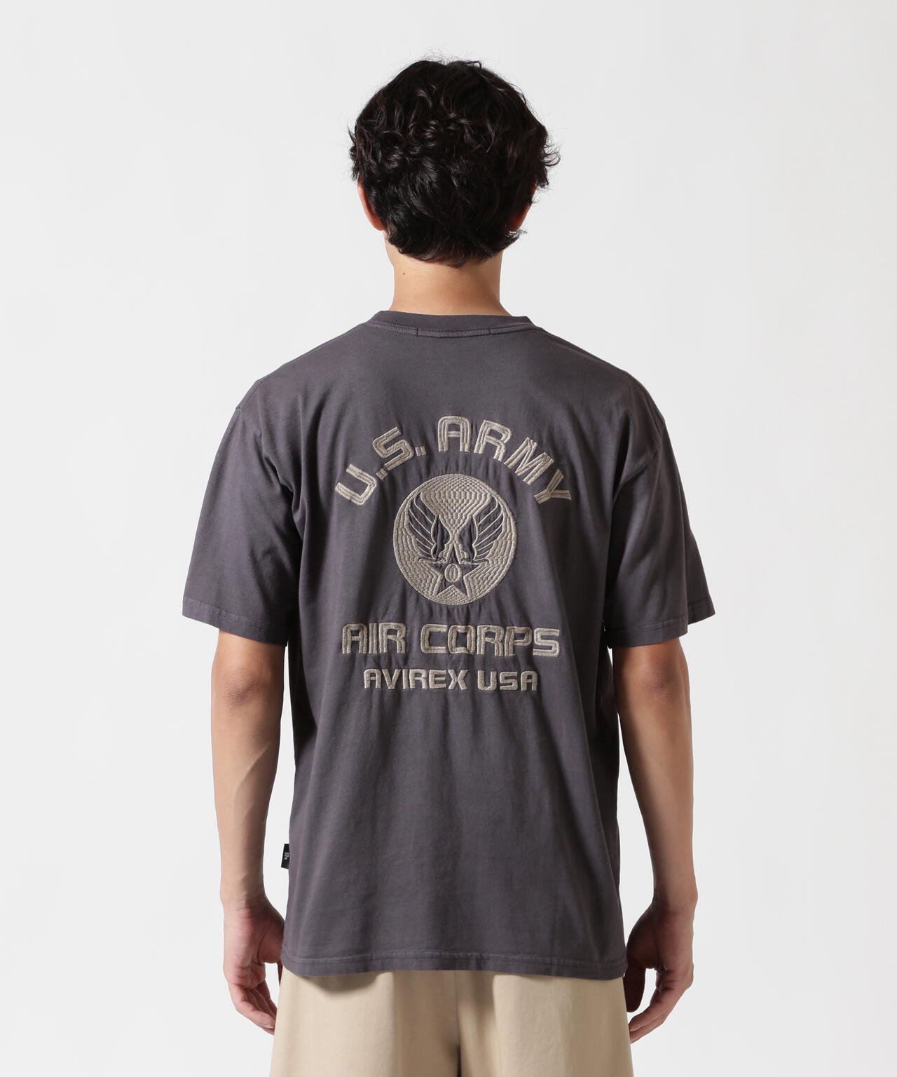 FADE WASH EMBROIDERY T-SHIRT ”U.S.AAC”