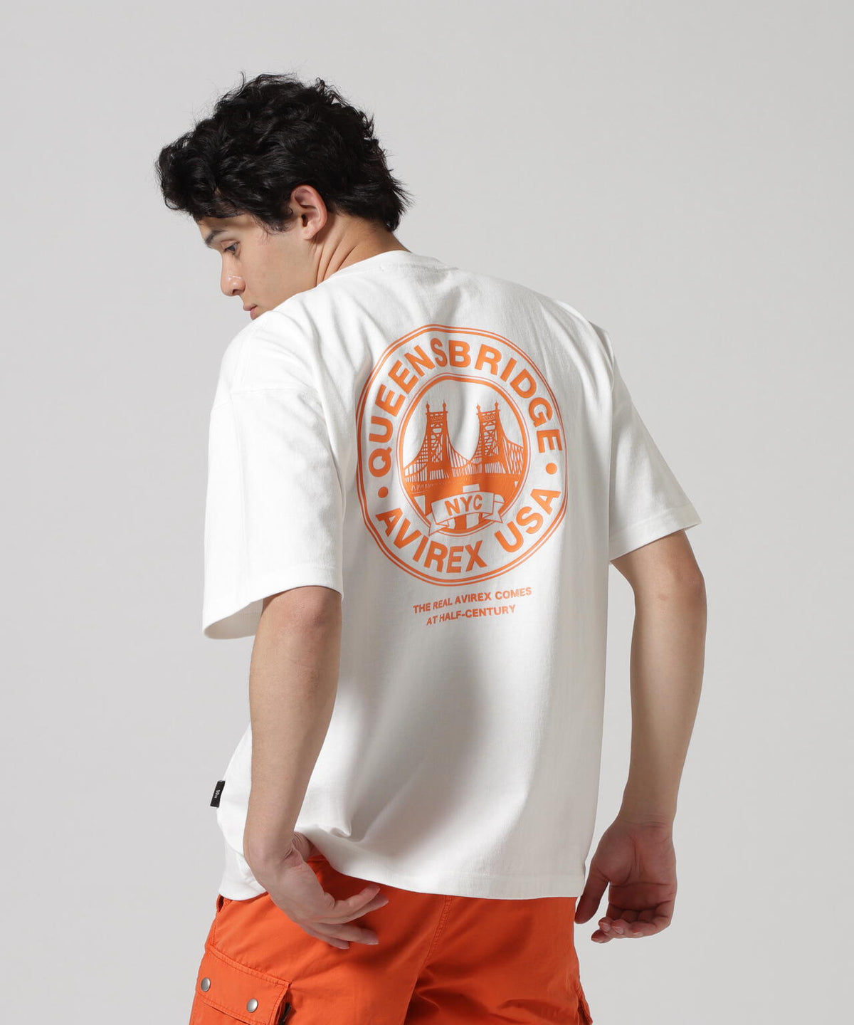 CIRCLE LOGO T-SHIRT "QUEENS BRIDGE" / サークルロゴ 半袖Tシャツ / AVIREX / アヴィレックス