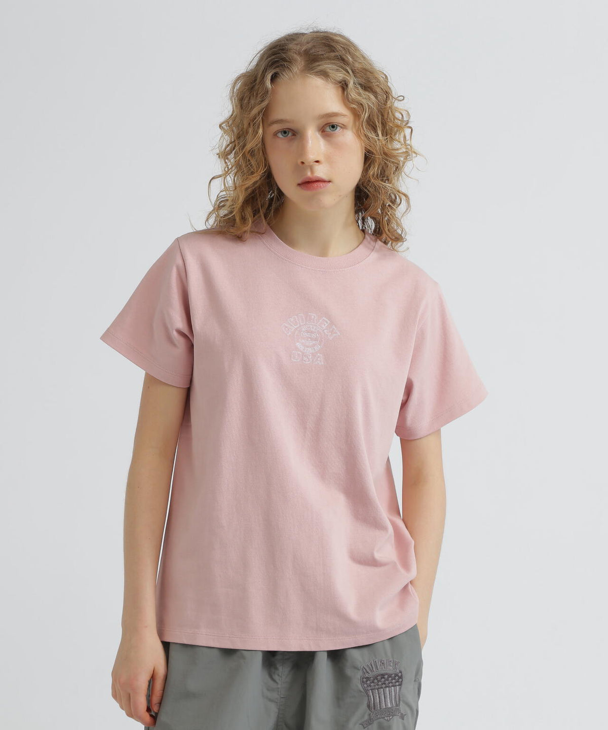 《WEB&DEPOT限定》ONE POINT EMB T-SHIRT"VARSITY LOGO" / ワンポイントロゴ 刺繍 半袖Tシャツ