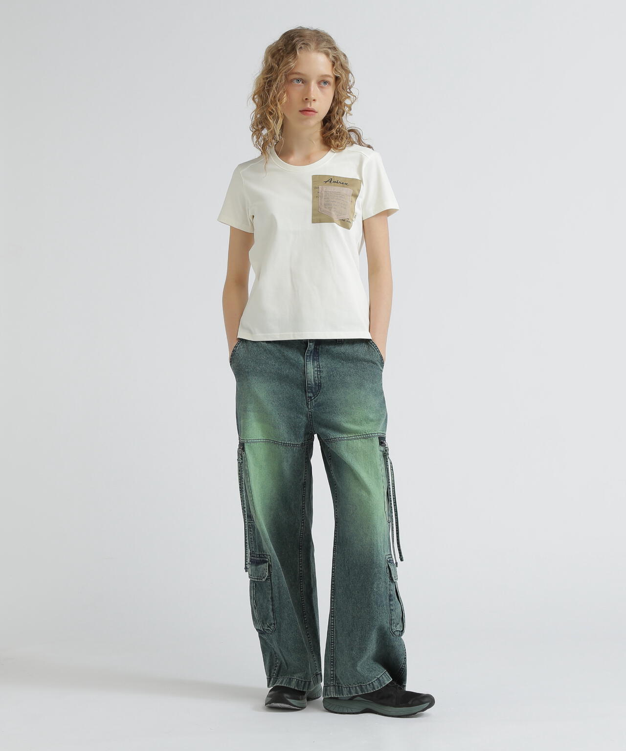 《WOMEN'S》MILITARY ORGANDY POCKET T-SHIRT/ミリタリーオーガンジーポケットTシャツ