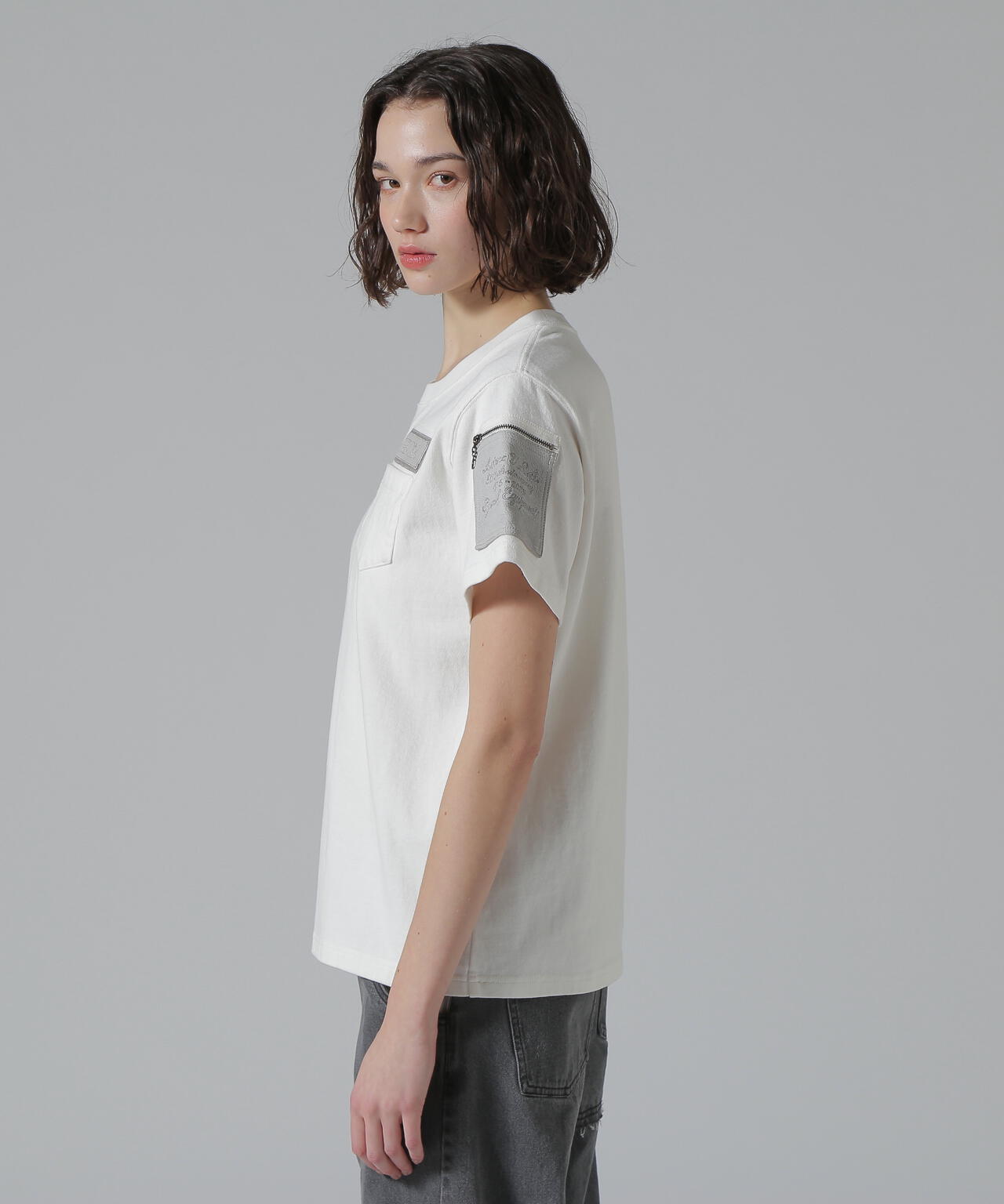 《50th Anniversary》LEATHER PATCHED FATIGUE T-SHIRT/レザーパッチ ファティーグTシャツ