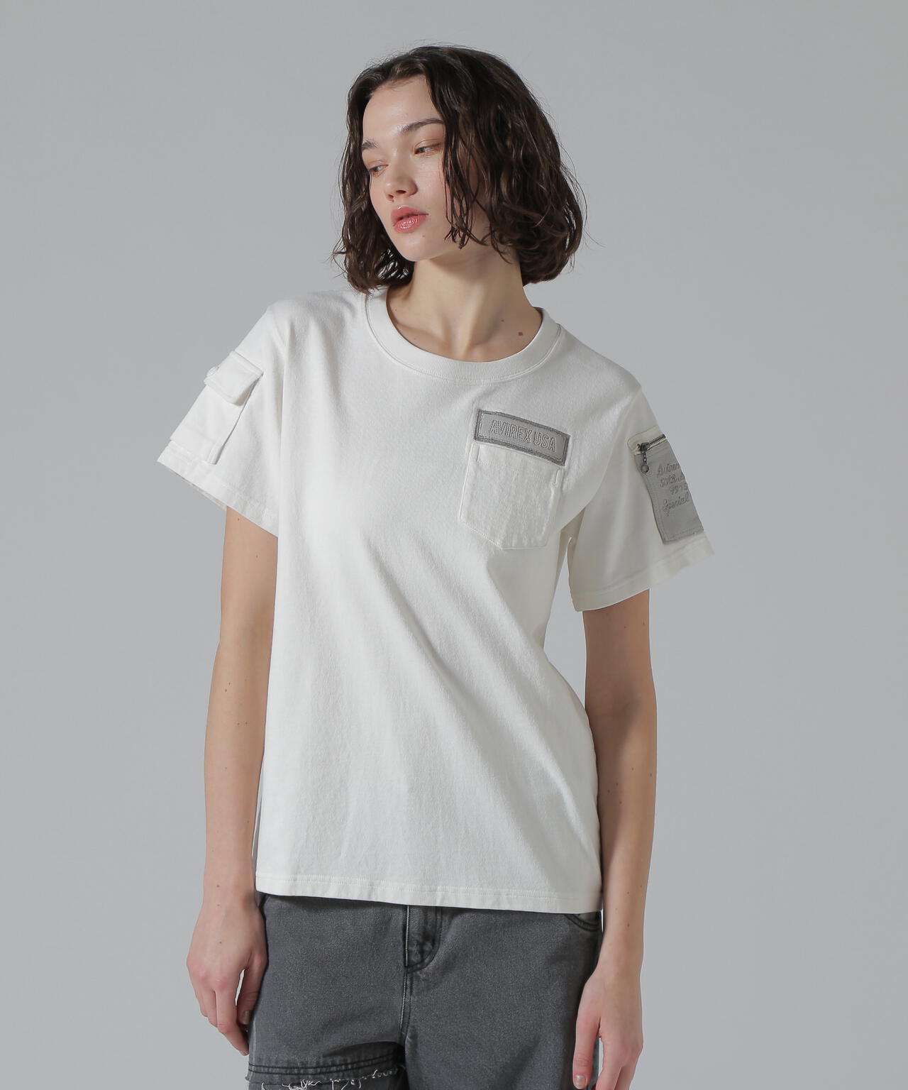 《50th Anniversary》LEATHER PATCHED FATIGUE T-SHIRT/レザーパッチ ファティーグTシャツ