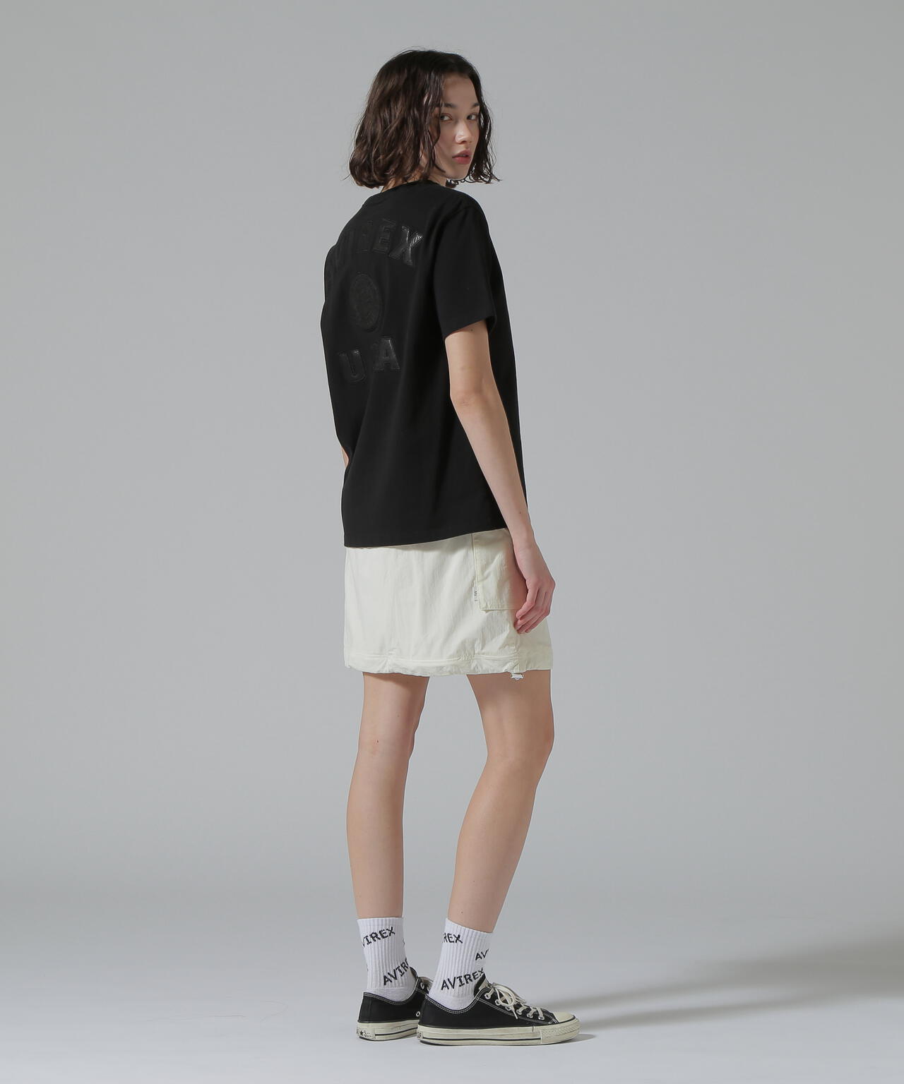 《50th Anniversary》LEATHER PATCHED VARSITY T-SHIRT/レザーパッチド バーシティーTシャツ
