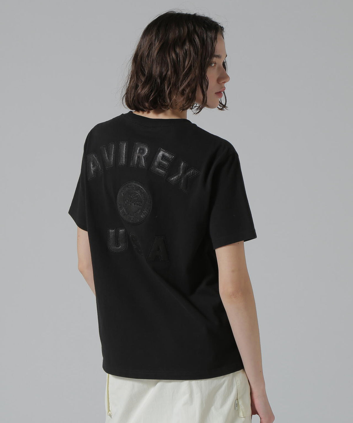 《50th Anniversary》LEATHER PATCHED VARSITY T-SHIRT/レザーパッチド バーシティーTシャツ