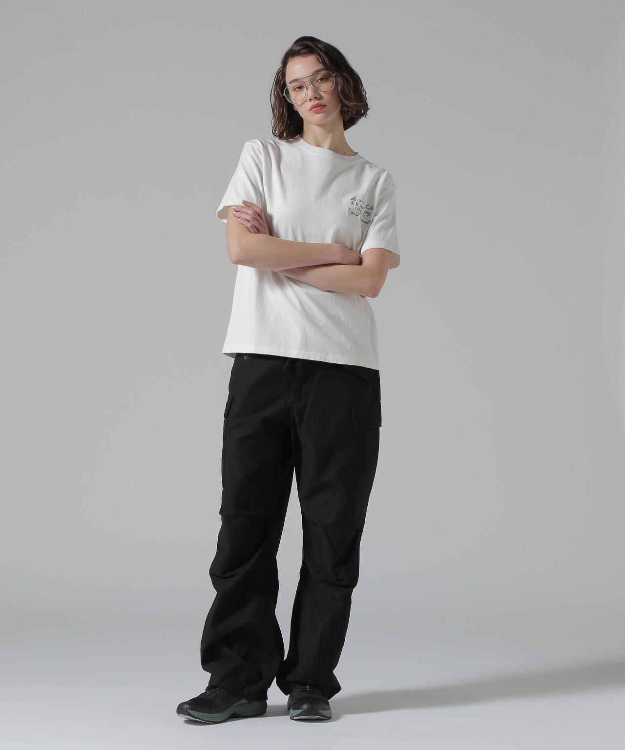 《50th Anniversary》LEATHER PATCHED VARSITY T-SHIRT/レザーパッチド バーシティーTシャツ